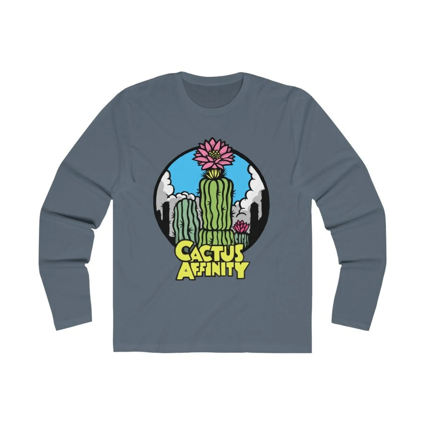 Men’s Long Sleeve Crew Tee - Logo - Solid Indigo / L