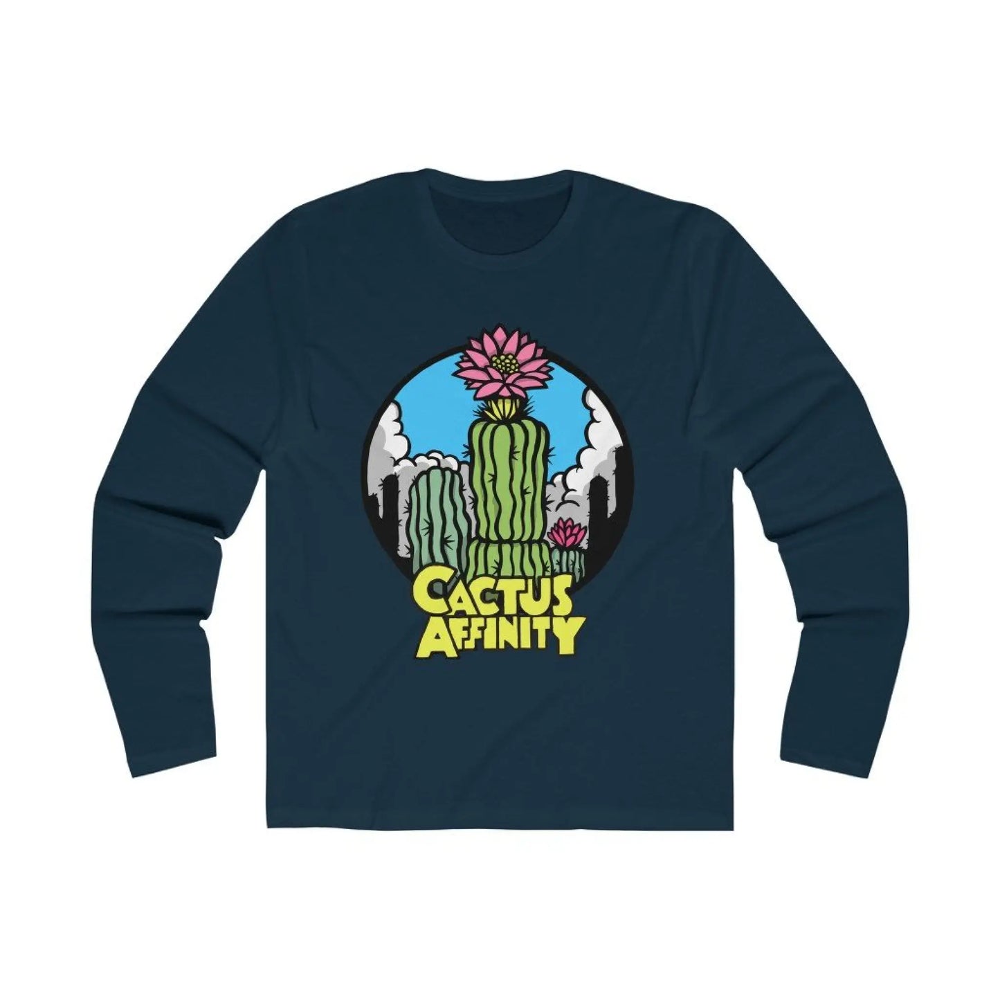Men’s Long Sleeve Crew Tee - Logo - Solid Midnight Navy