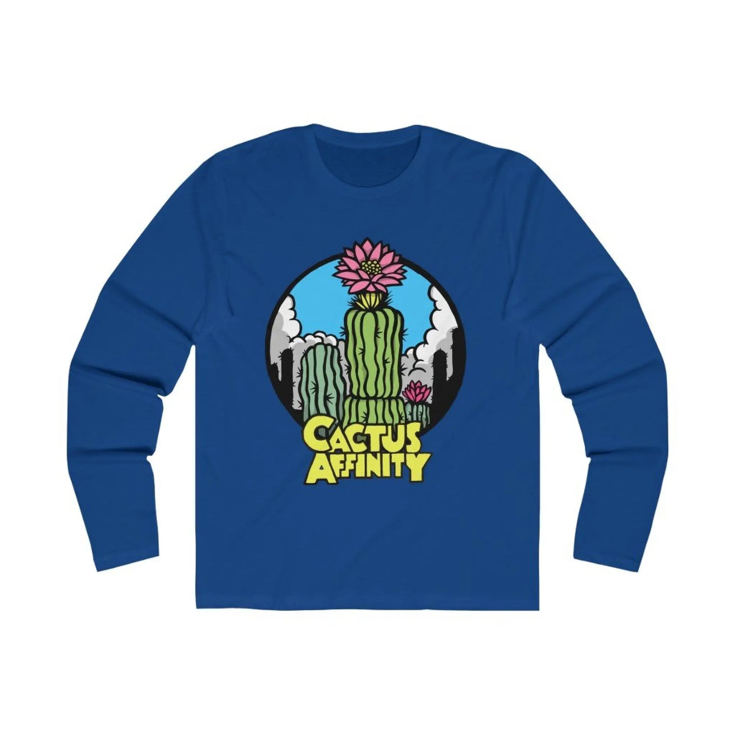 Men’s Long Sleeve Crew Tee - Logo - Solid Royal / S