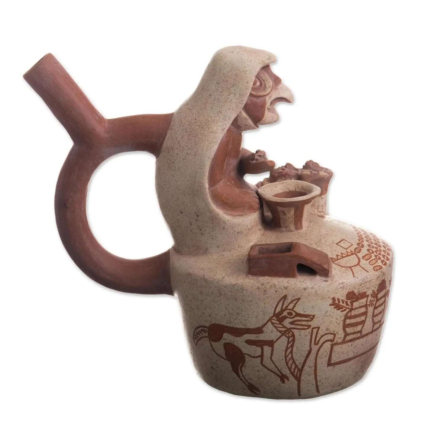 Moche Medicine Man - Peru Archaeology Replica Vessel - Art