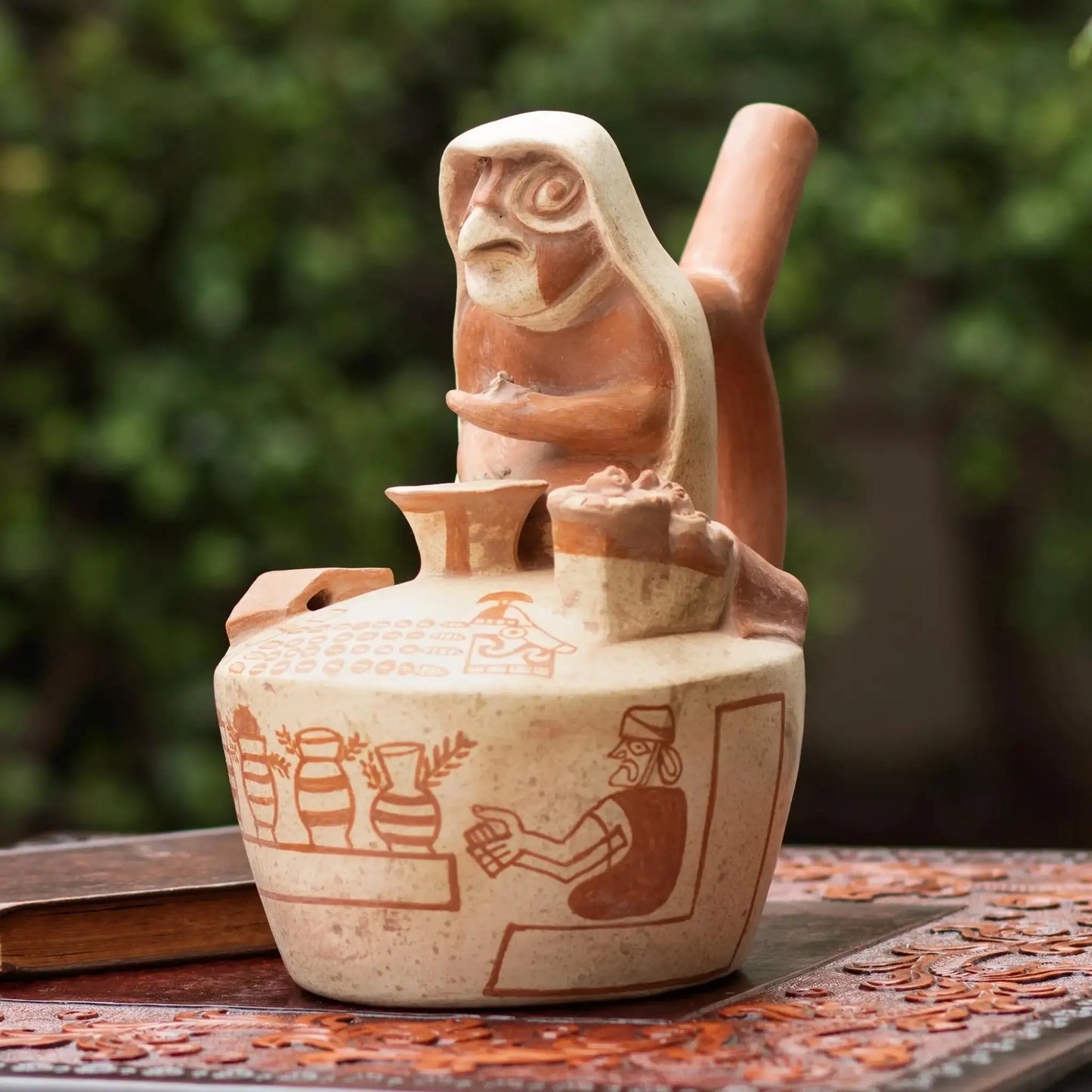 Moche Medicine Man - Peru Archaeology Replica Vessel - Art