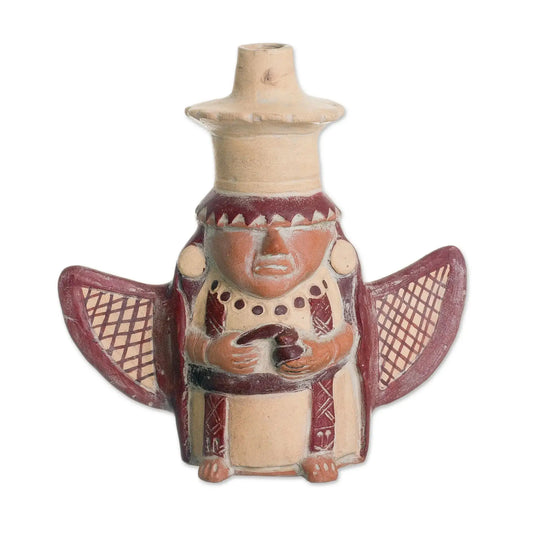 Mochica Shaman - Ceramic Decorative Vase from Peru - Art