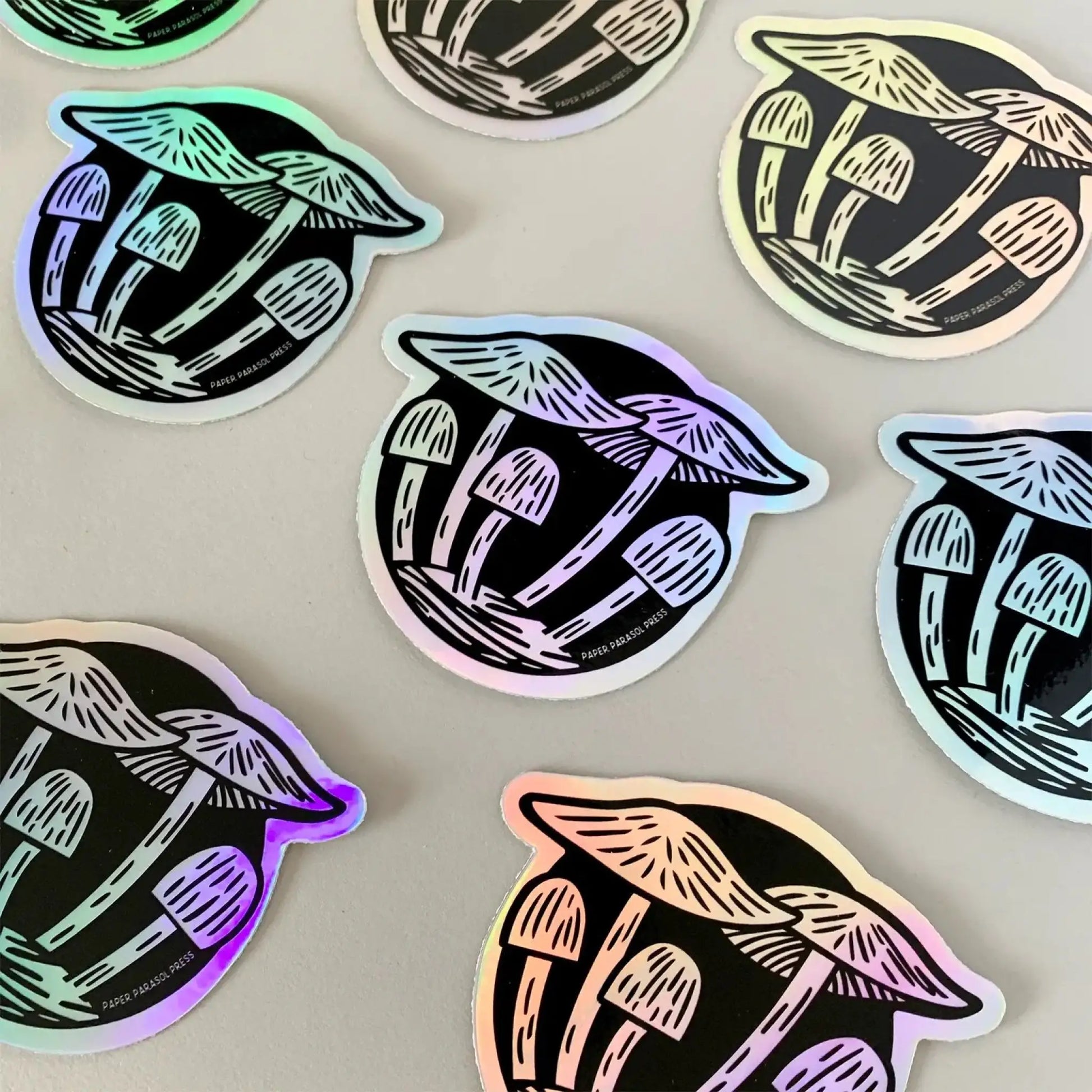 Mushroom Cluster holographic sticker - Sticker