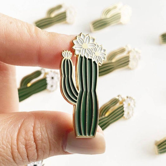 Olivia Blooming Cactus Lapel Pin - Pins