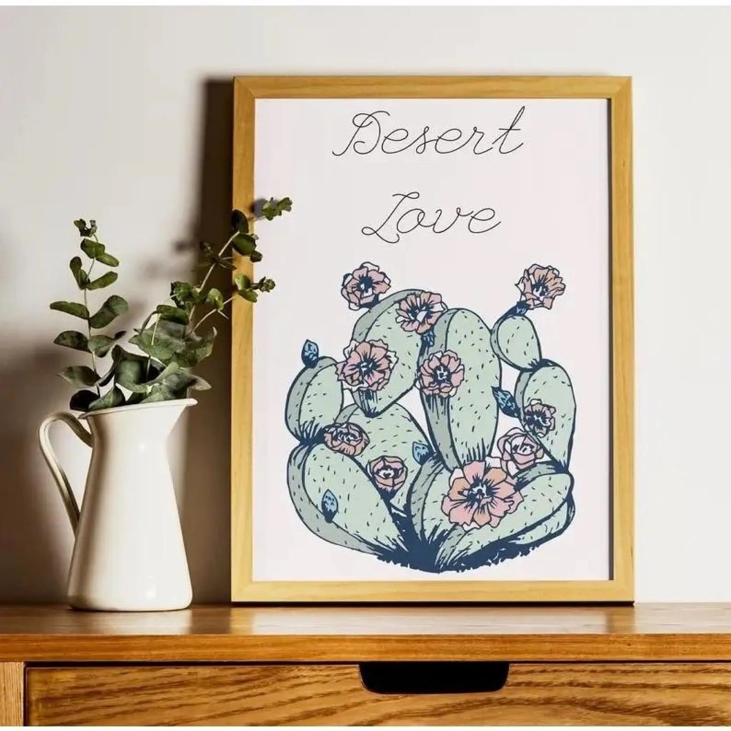 Pastel Desert Love Art Print