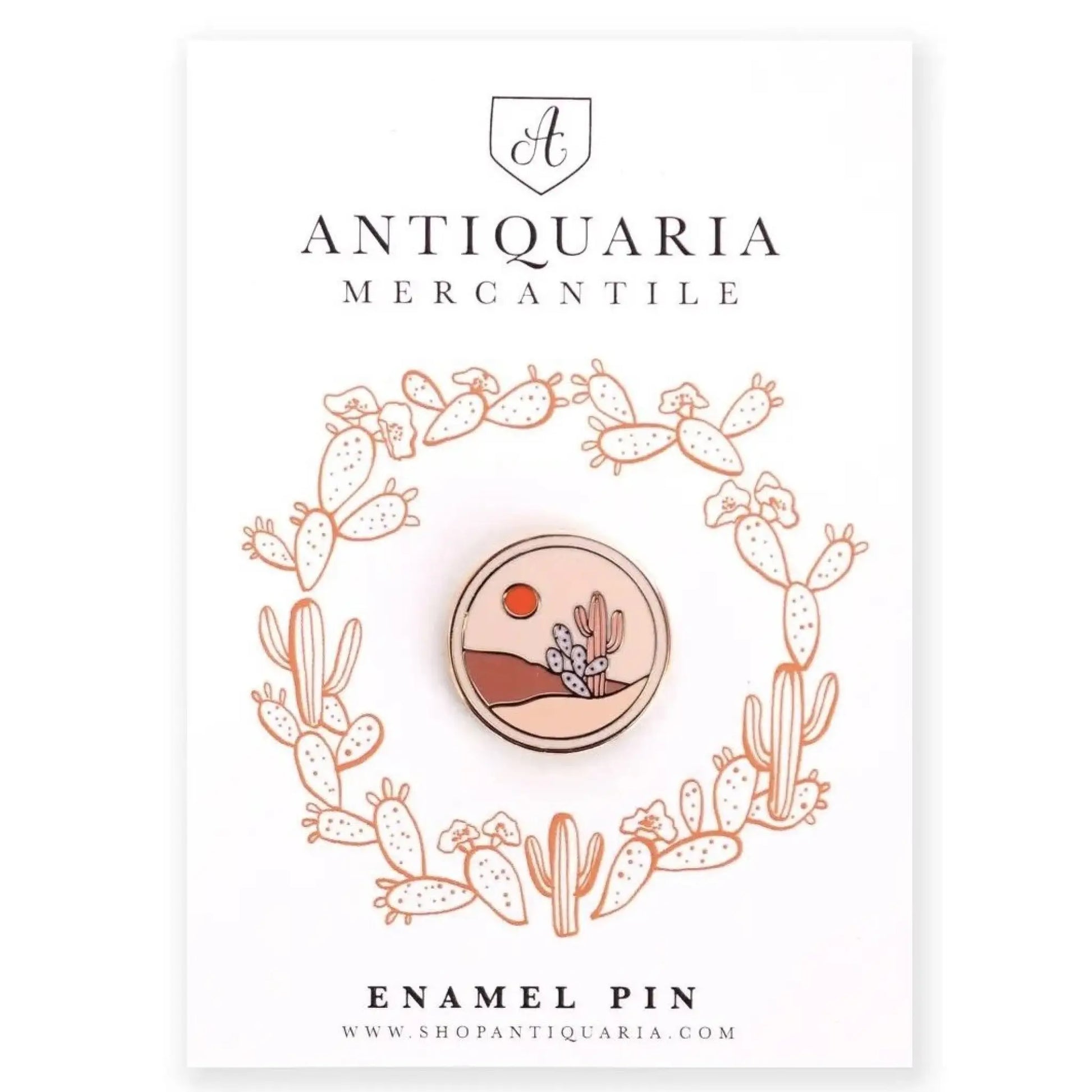 Peach Cactus Medallion enamel pin - Pins