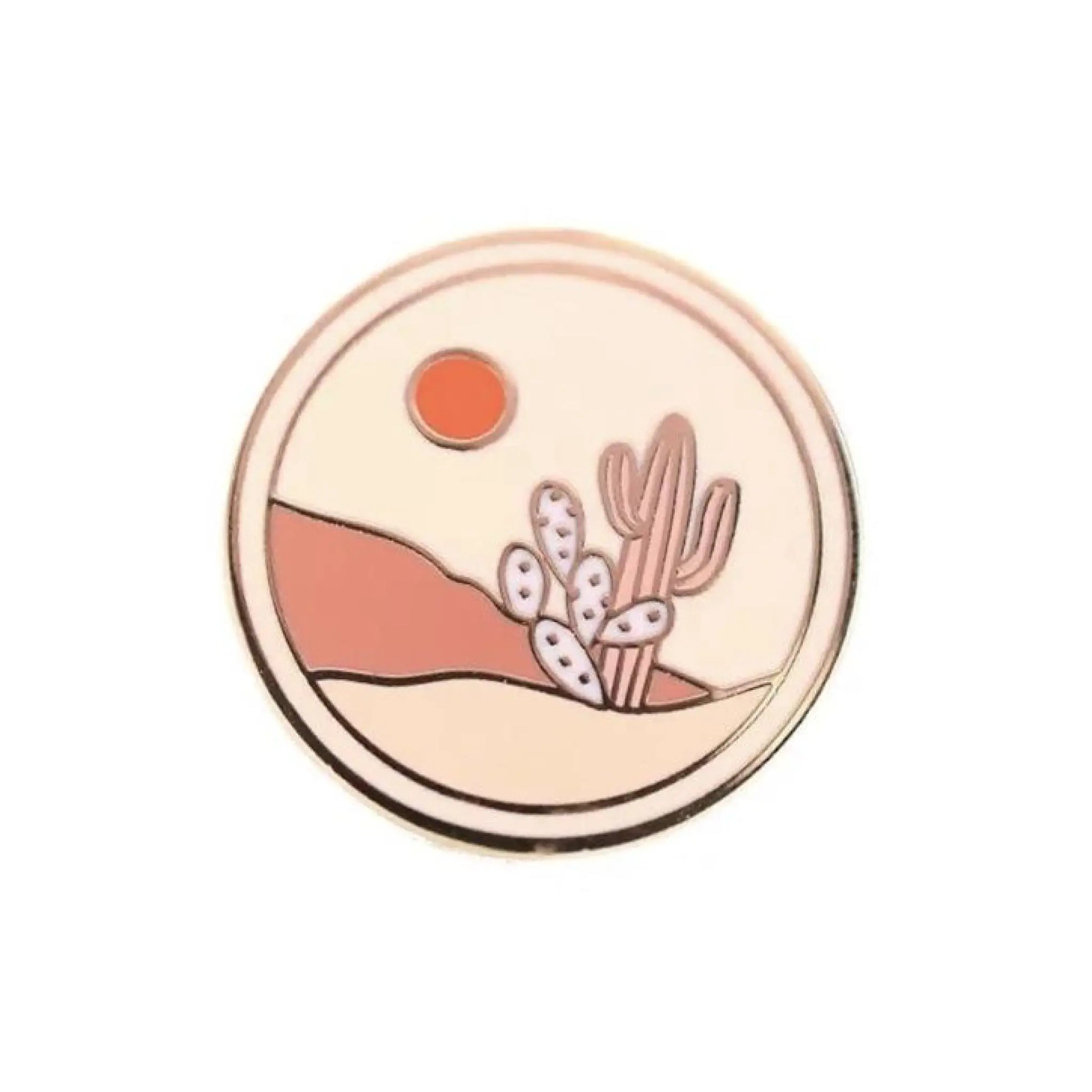 Peach Cactus Medallion enamel pin - Pins