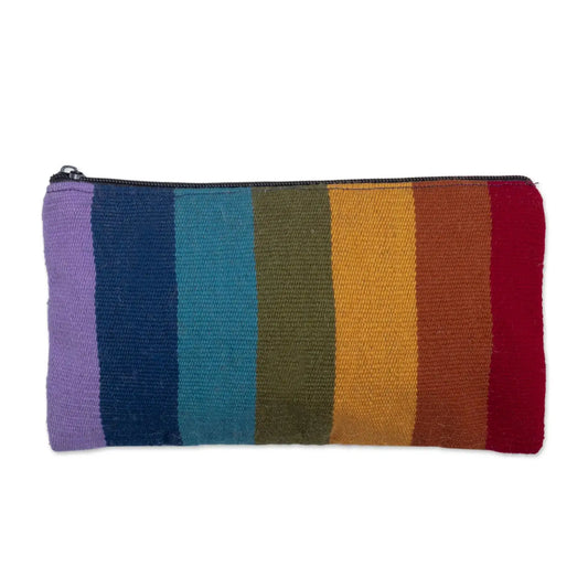 Peruvian Rainbow - Handloomed Multicolored Wool Clutch - Bag