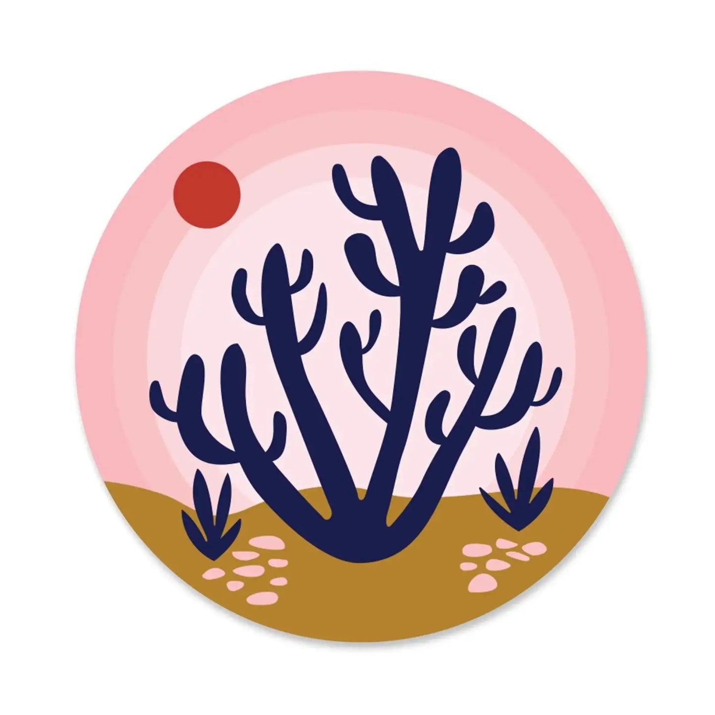 Pink Sky Desert Sticker