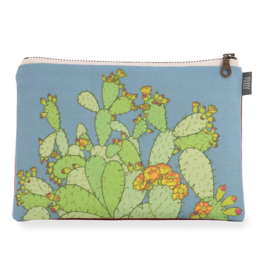 Prickly Pear Cactus Zipper Fabric Pouch - Bag