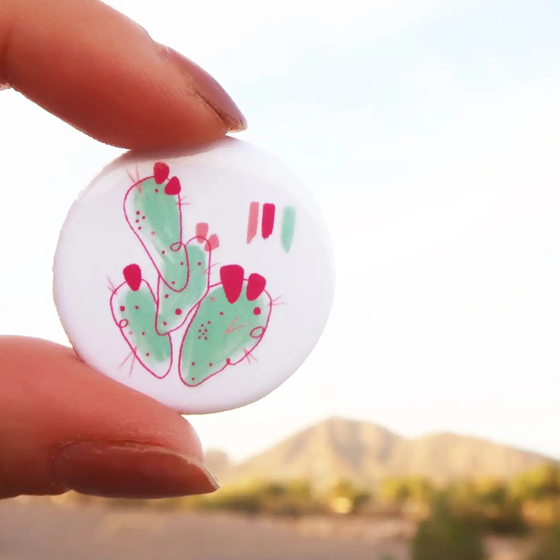 Prickly Pop Watercolor button - Button