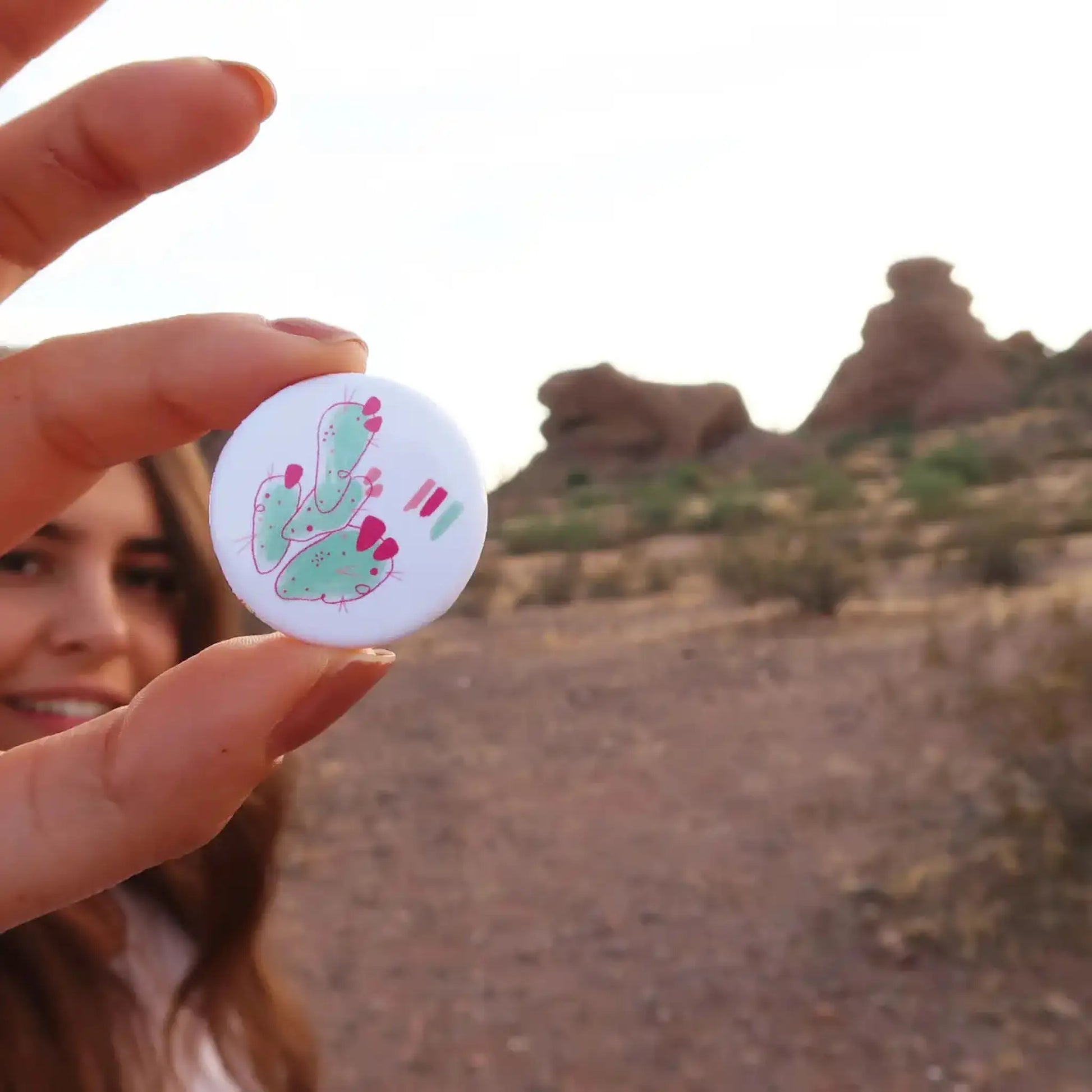Prickly Pop Watercolor button - Button