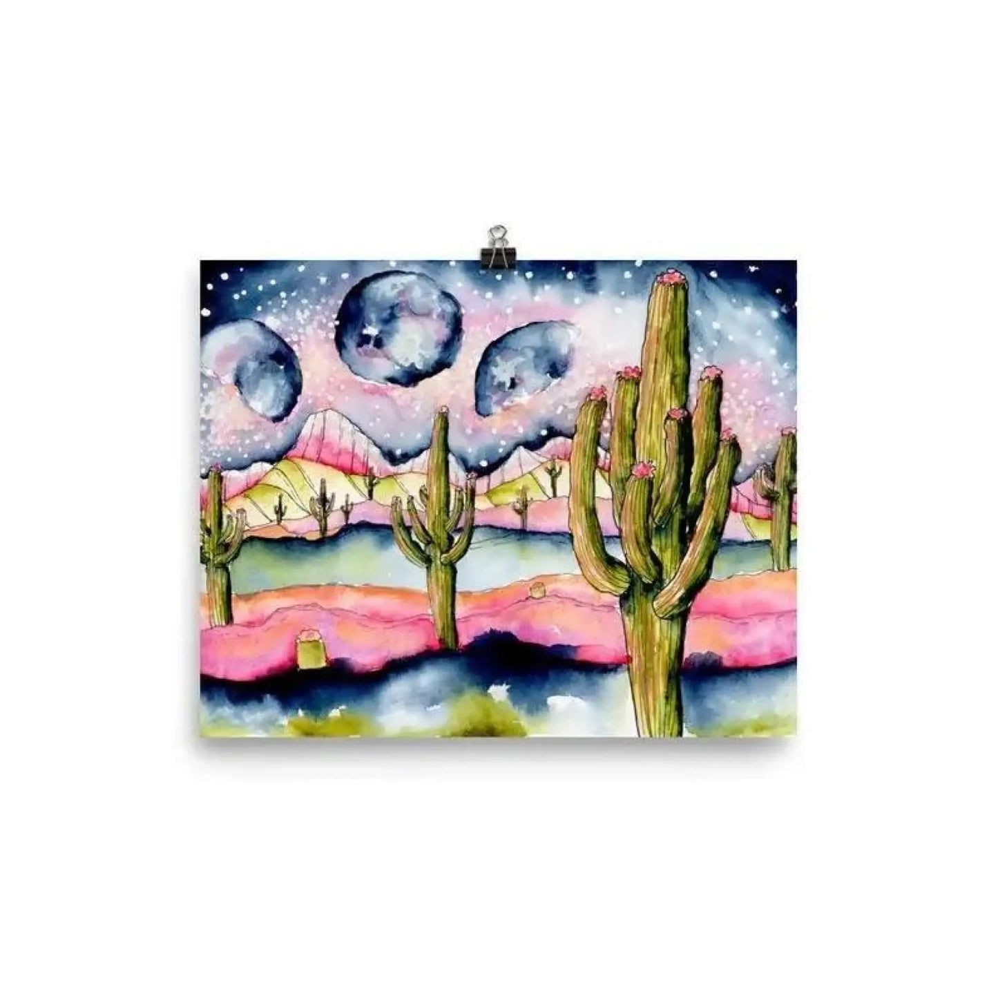 Saguaro Moon Galaxy Art Print - 5 x 7 art print