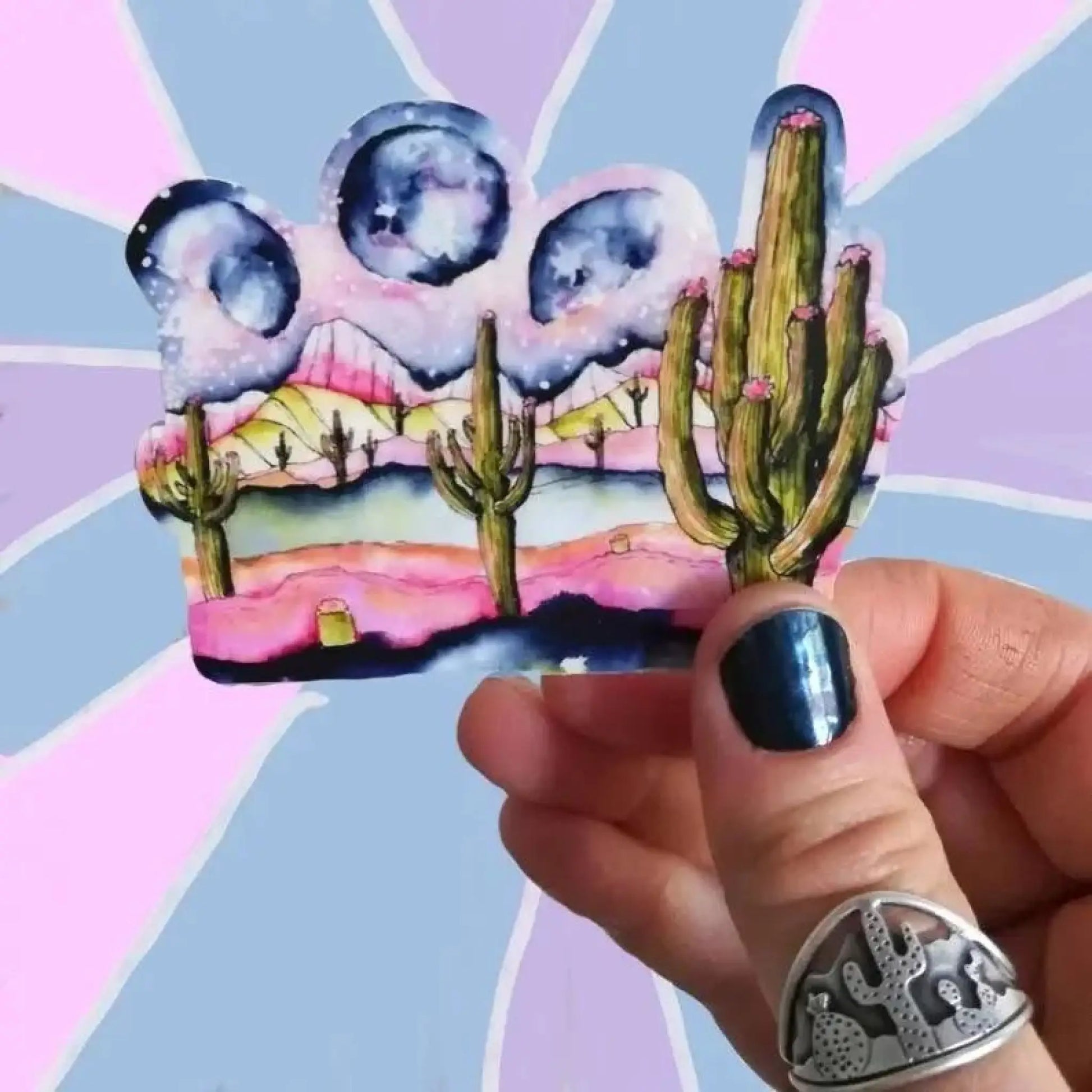 Saguaro Moon Galaxy sticker - Sticker