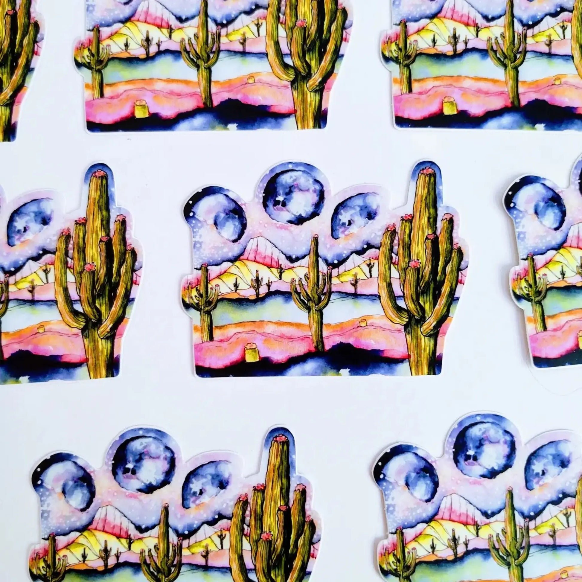 Saguaro Moon Galaxy sticker - Sticker