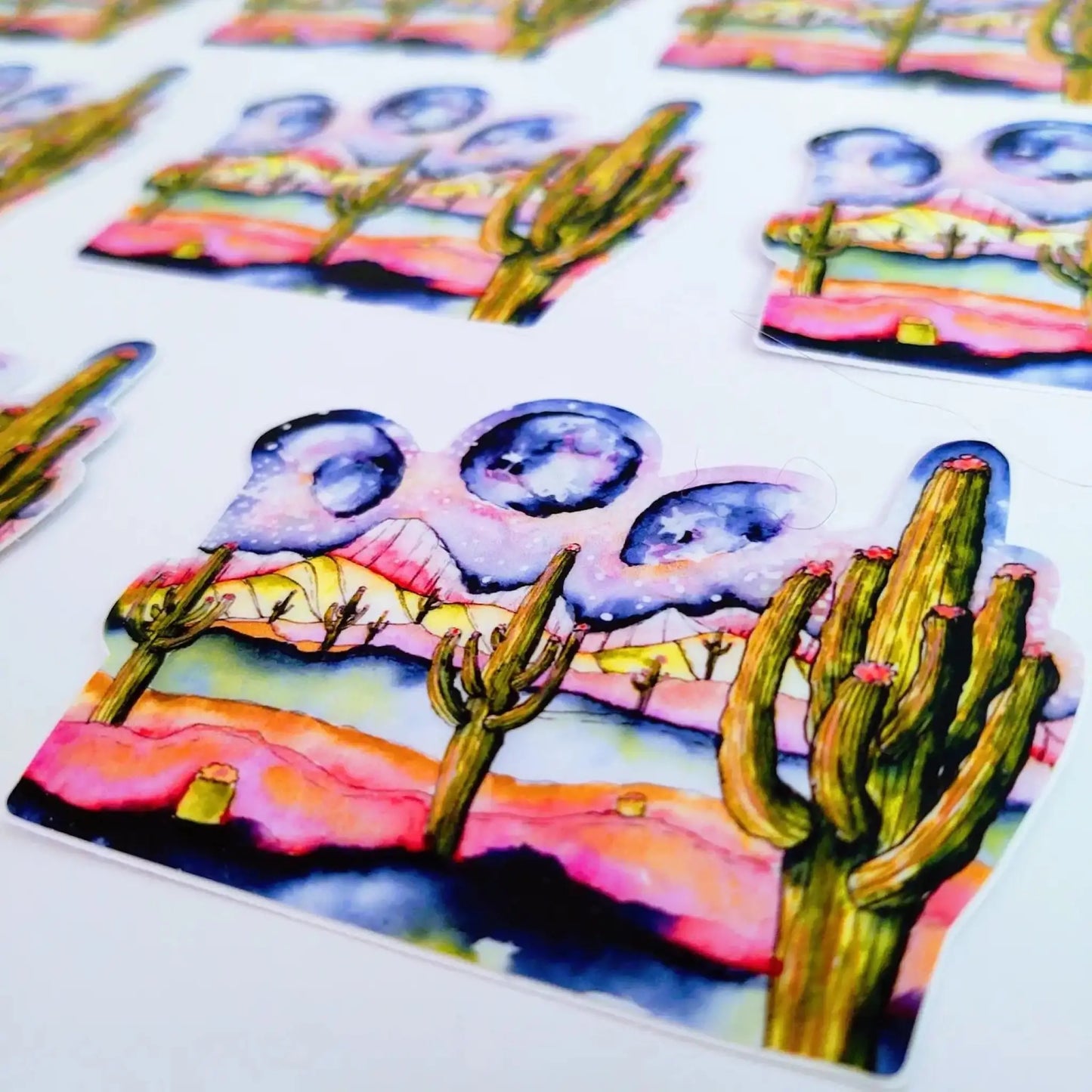 Saguaro Moon Galaxy Sticker