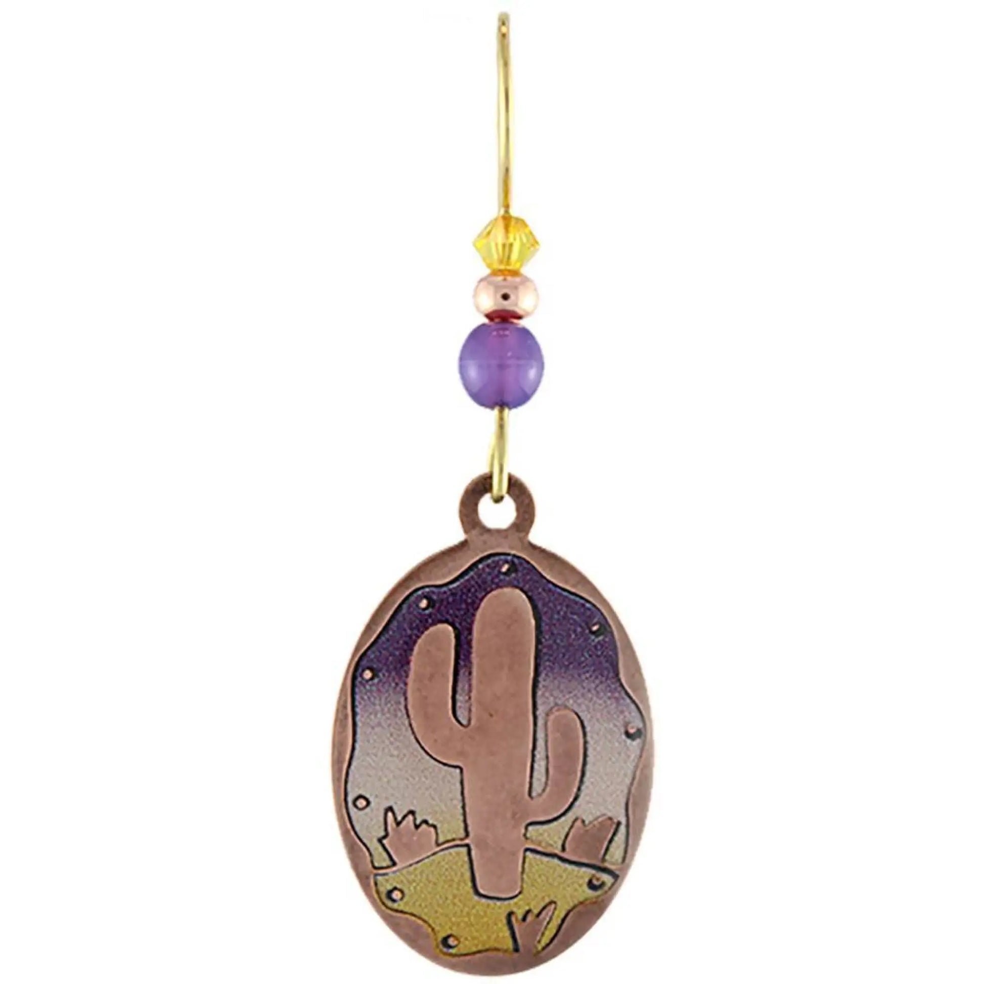 Saguaro Spice Earrings w/bead - copper - Jewelry