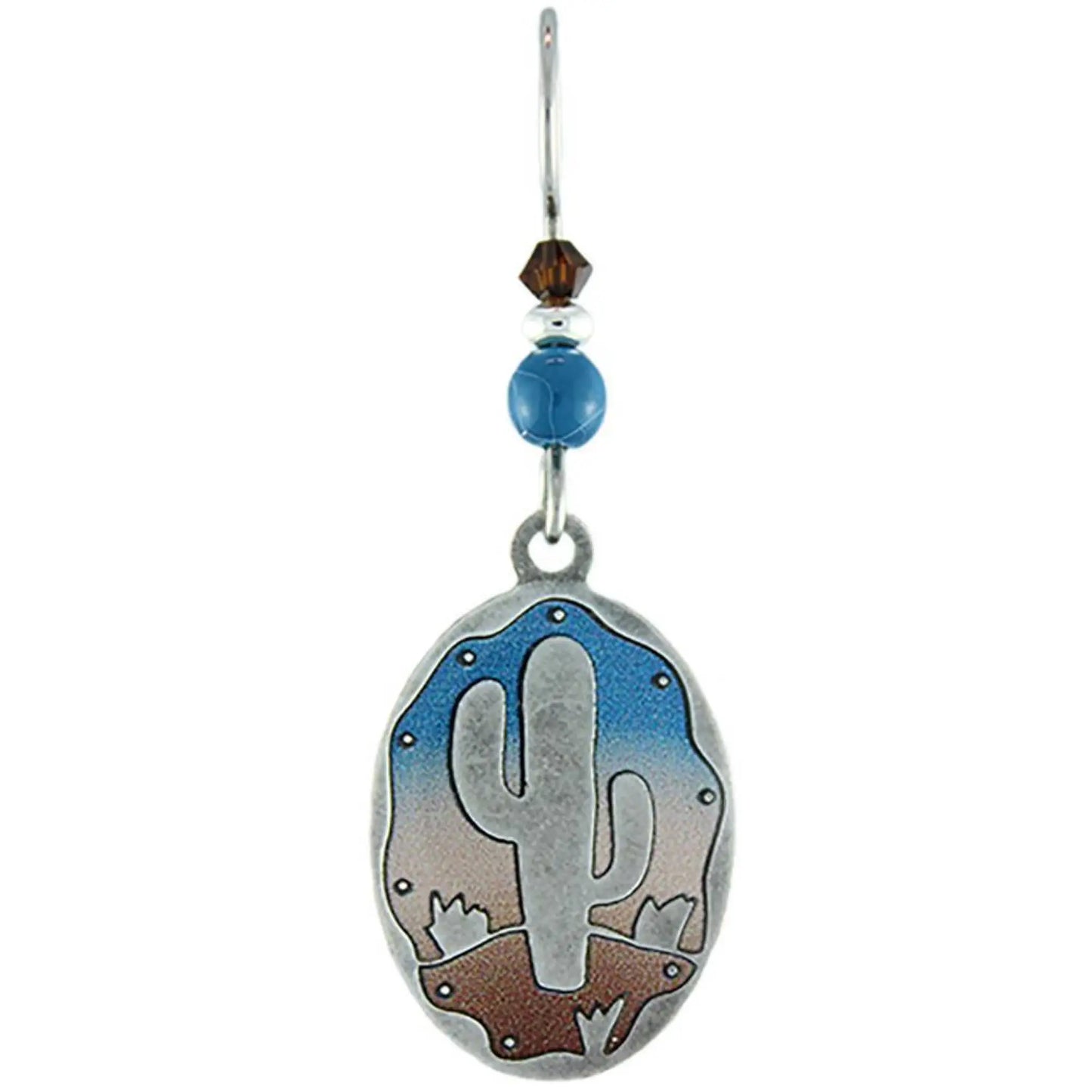 Saguaro Spice Earrings w/bead - silver - Jewelry