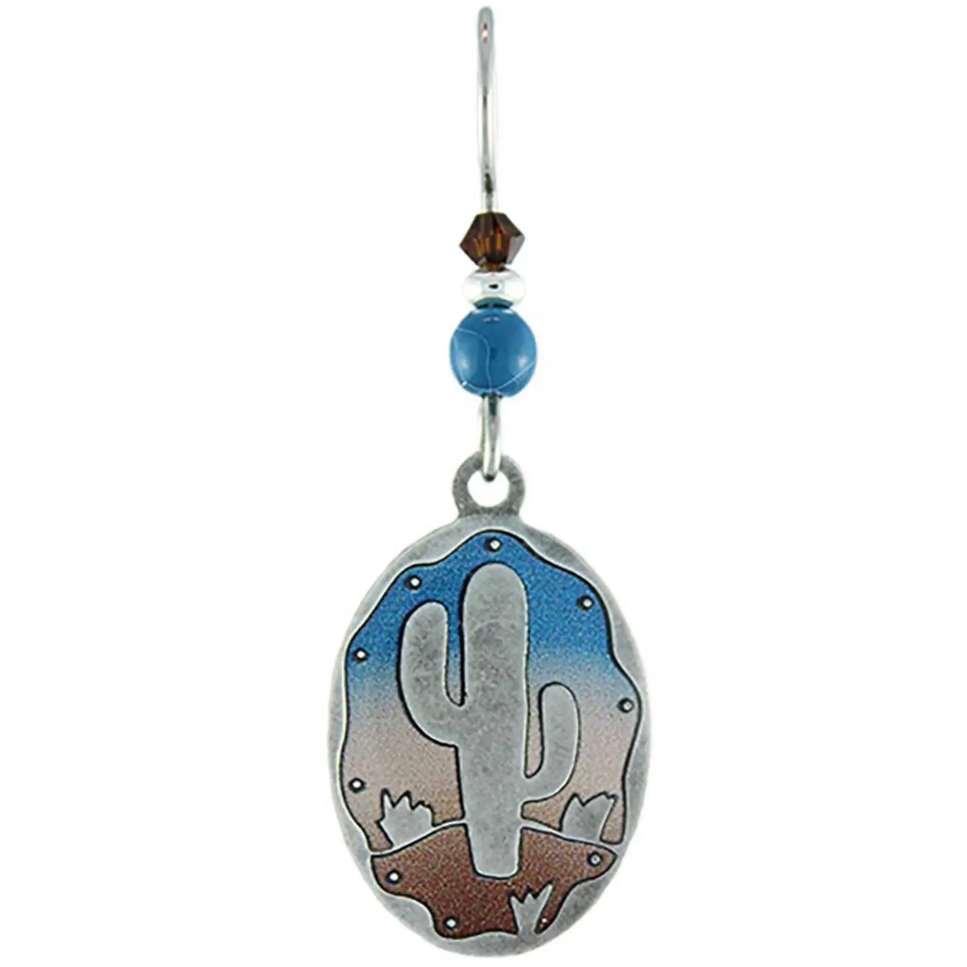 Saguaro Spice Earrings w/bead - silver - Jewelry