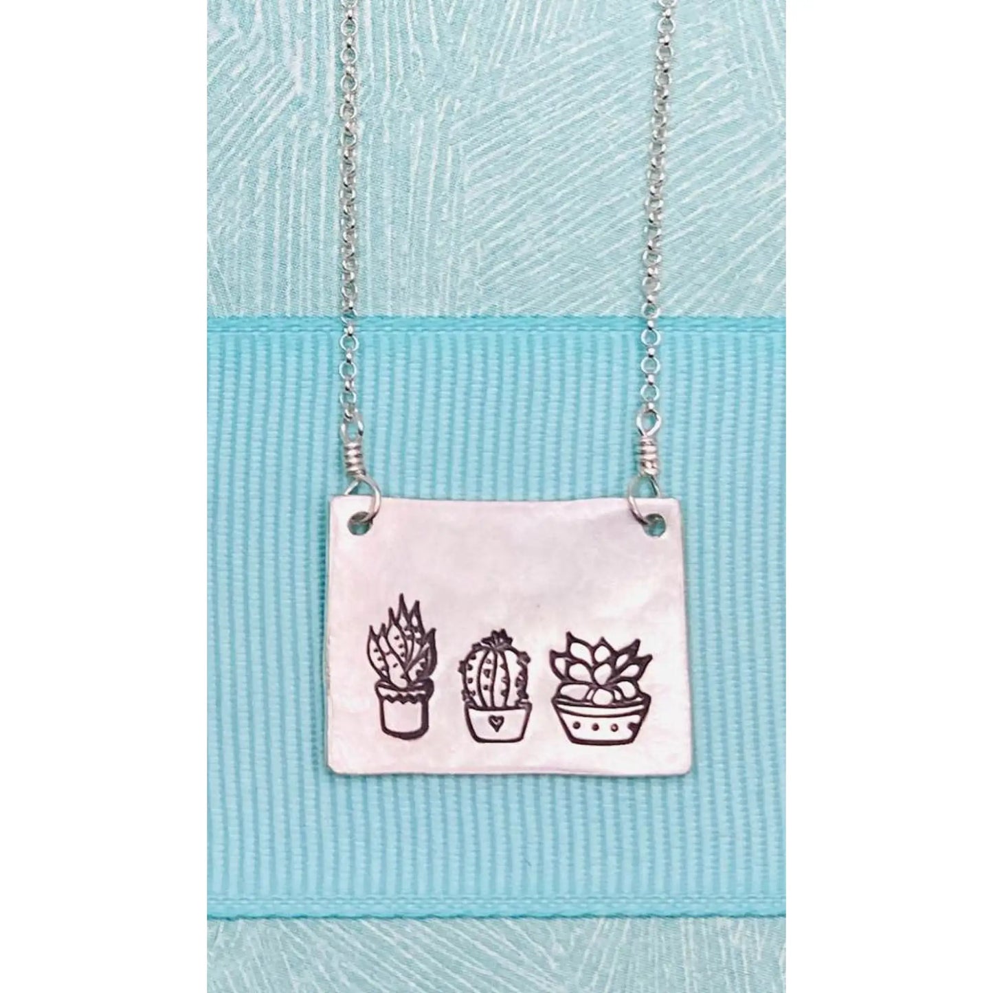 Silver Succulent necklaces - Jewelry