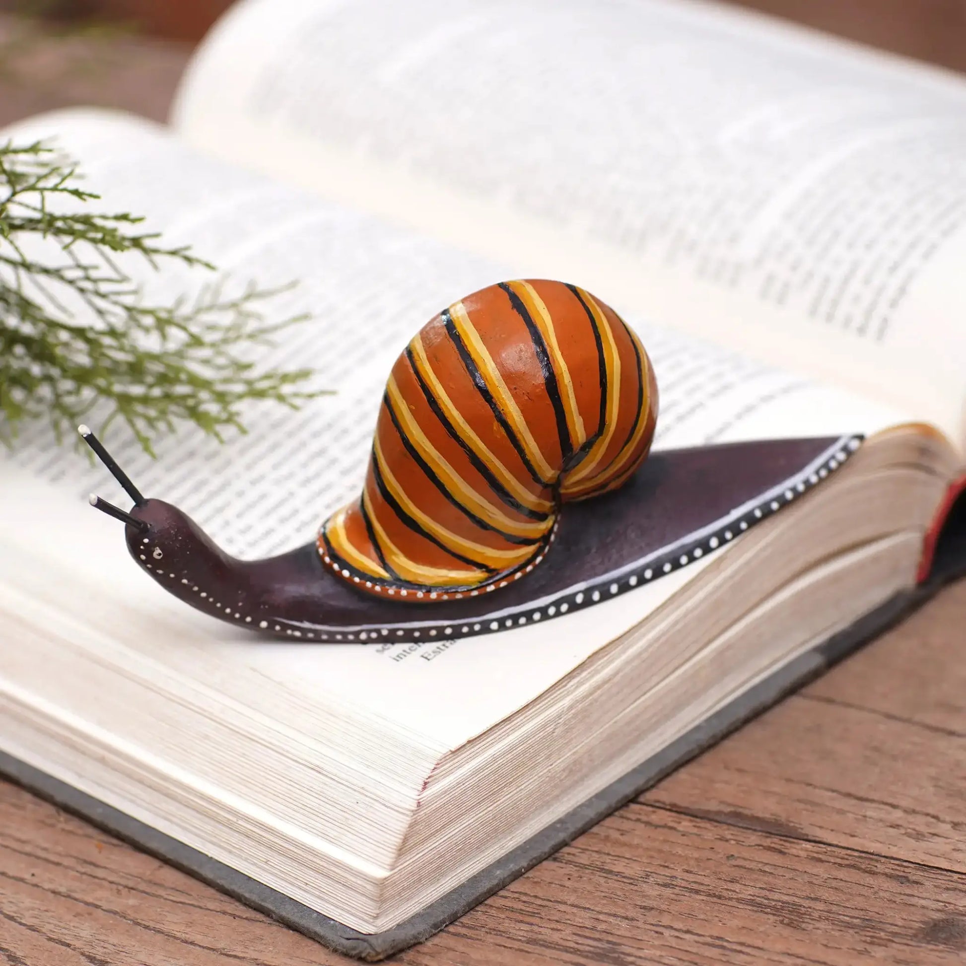 At a Snail’s Pace - suar wood statuette - Art