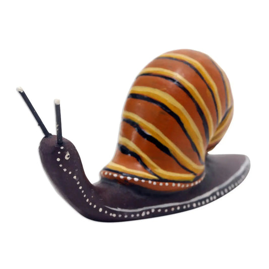 At a Snail’s Pace - suar wood statuette - Art