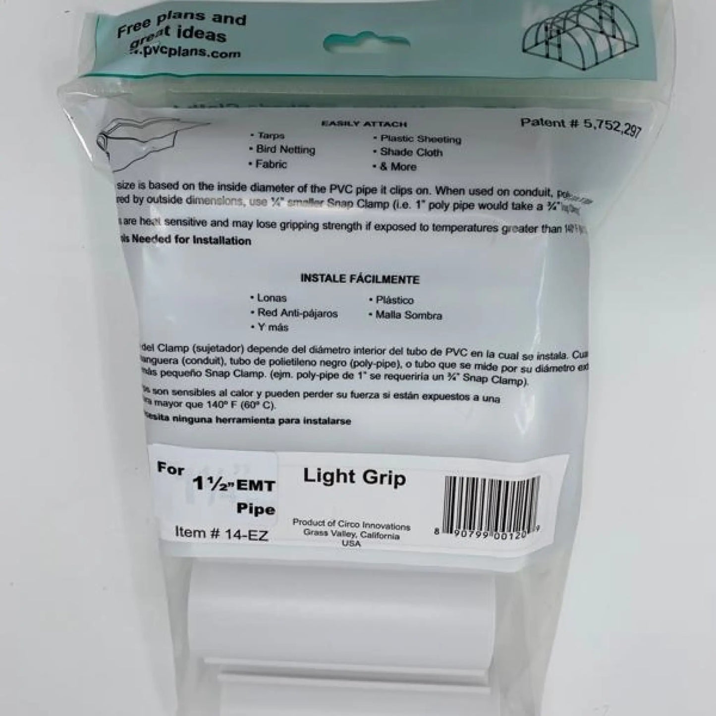 Snap Clamps for EMT Pipe - 1 1/2’’ / Easy Grip / White