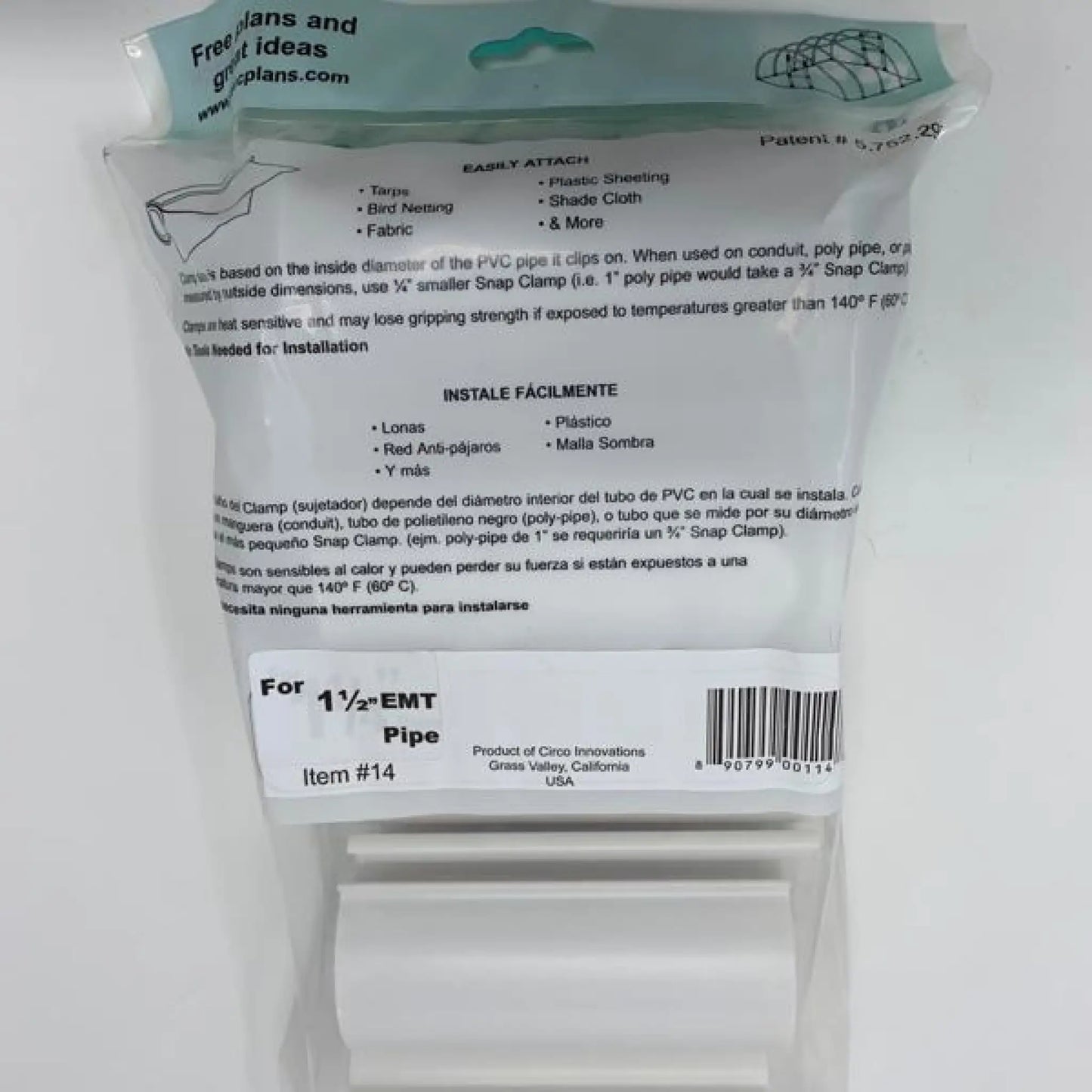 Snap Clamps for EMT Pipe - 1 1/2’’ / Heavy Duty / White