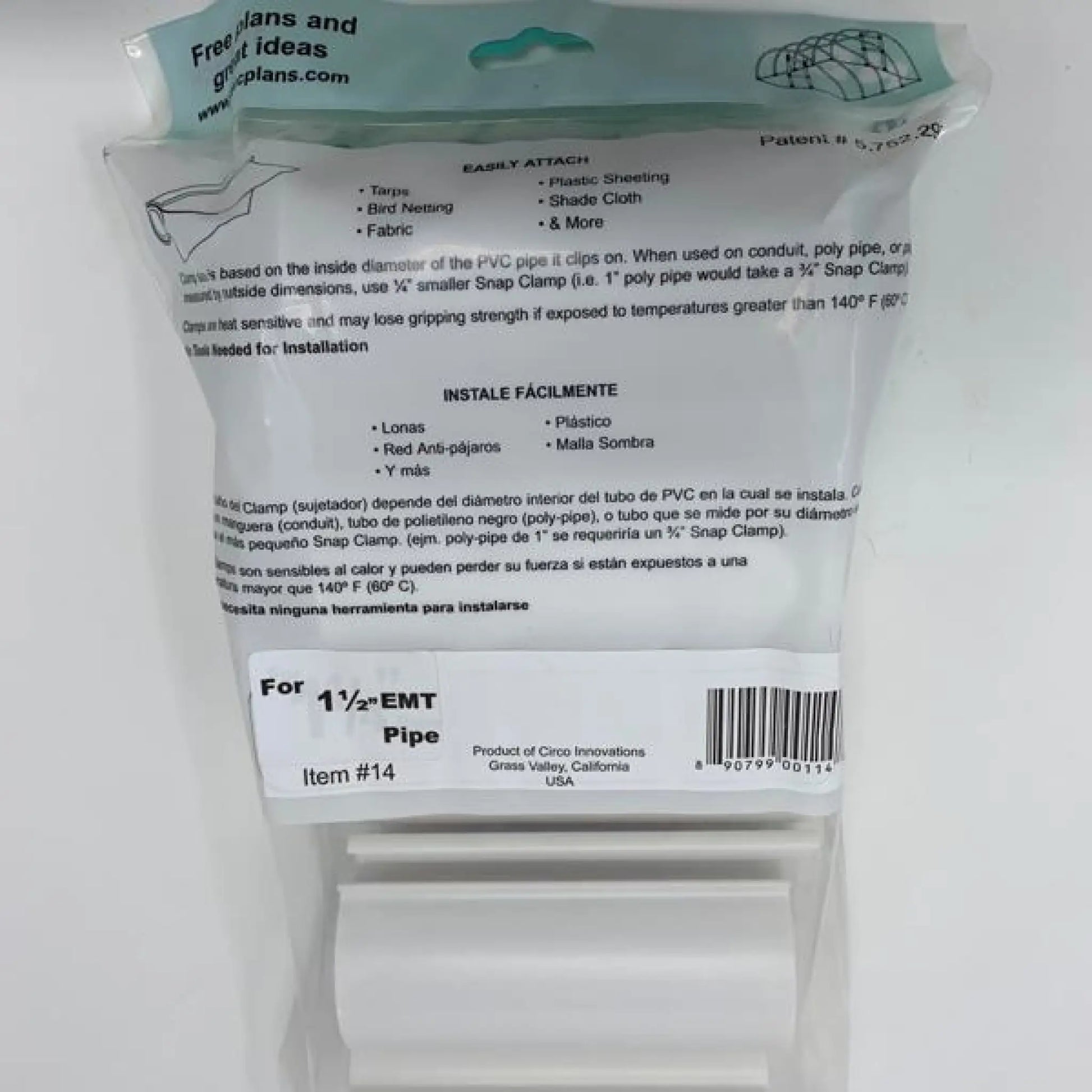 Snap Clamps for EMT Pipe - 1 1/2’’ / Heavy Duty / White