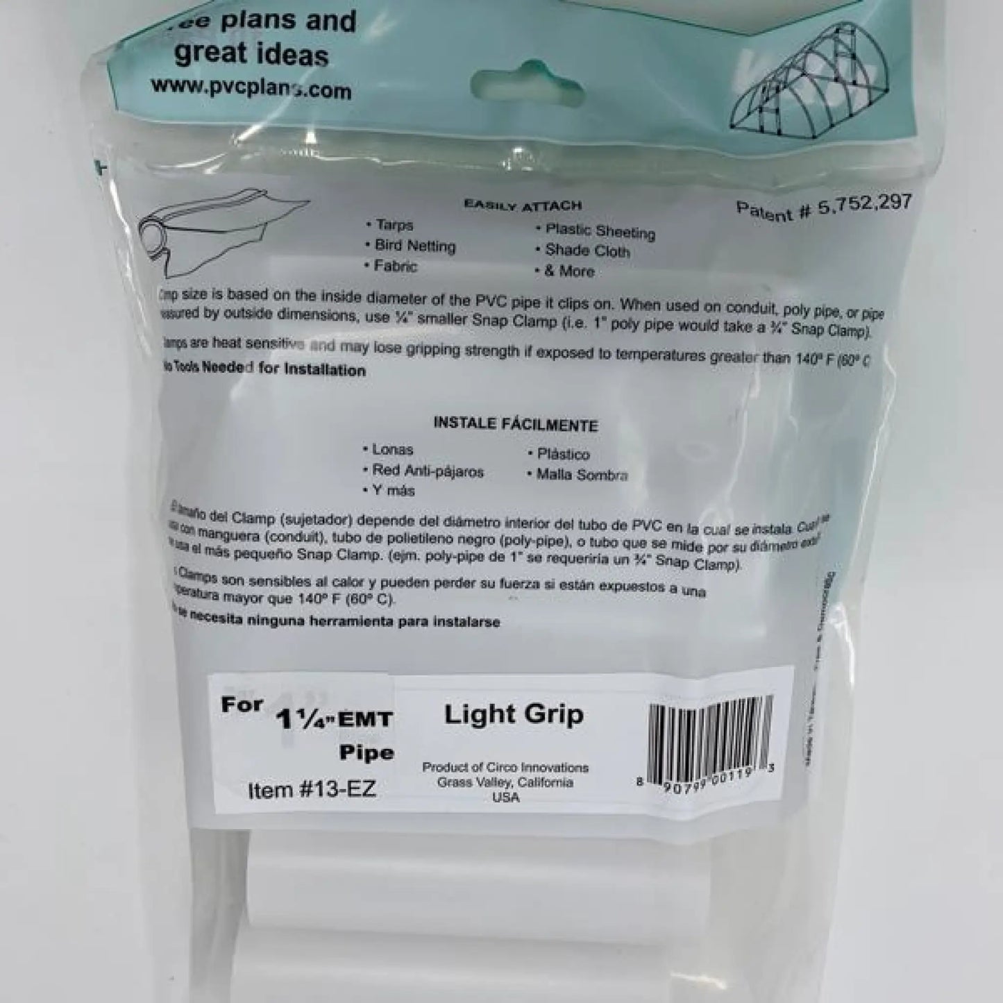 Snap Clamps for EMT Pipe - 1 1/4’’ / Easy Grip / White