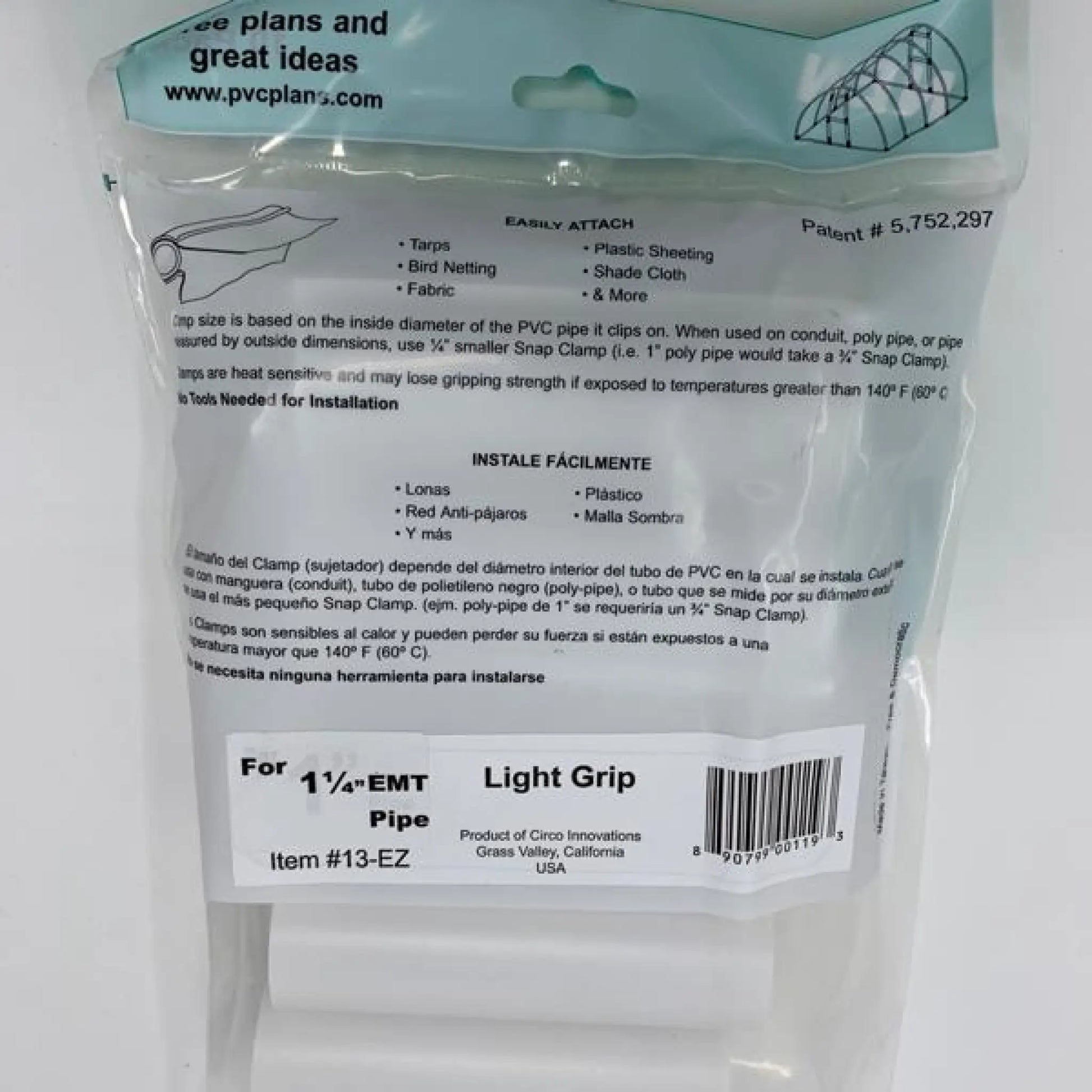 Snap Clamps for EMT Pipe - 1 1/4’’ / Easy Grip / White