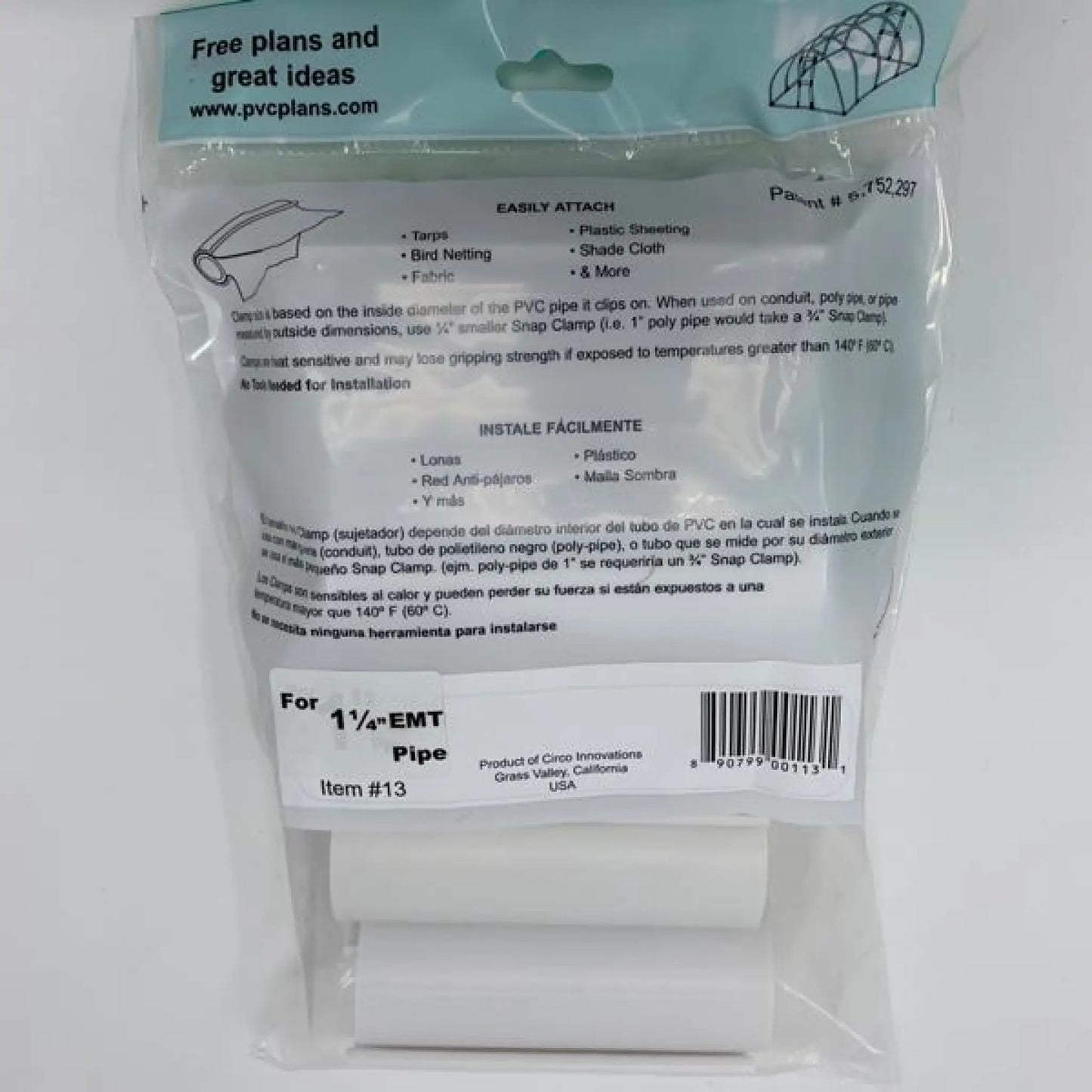 Snap Clamps for EMT Pipe - 1 1/4’’ / Heavy Duty / White