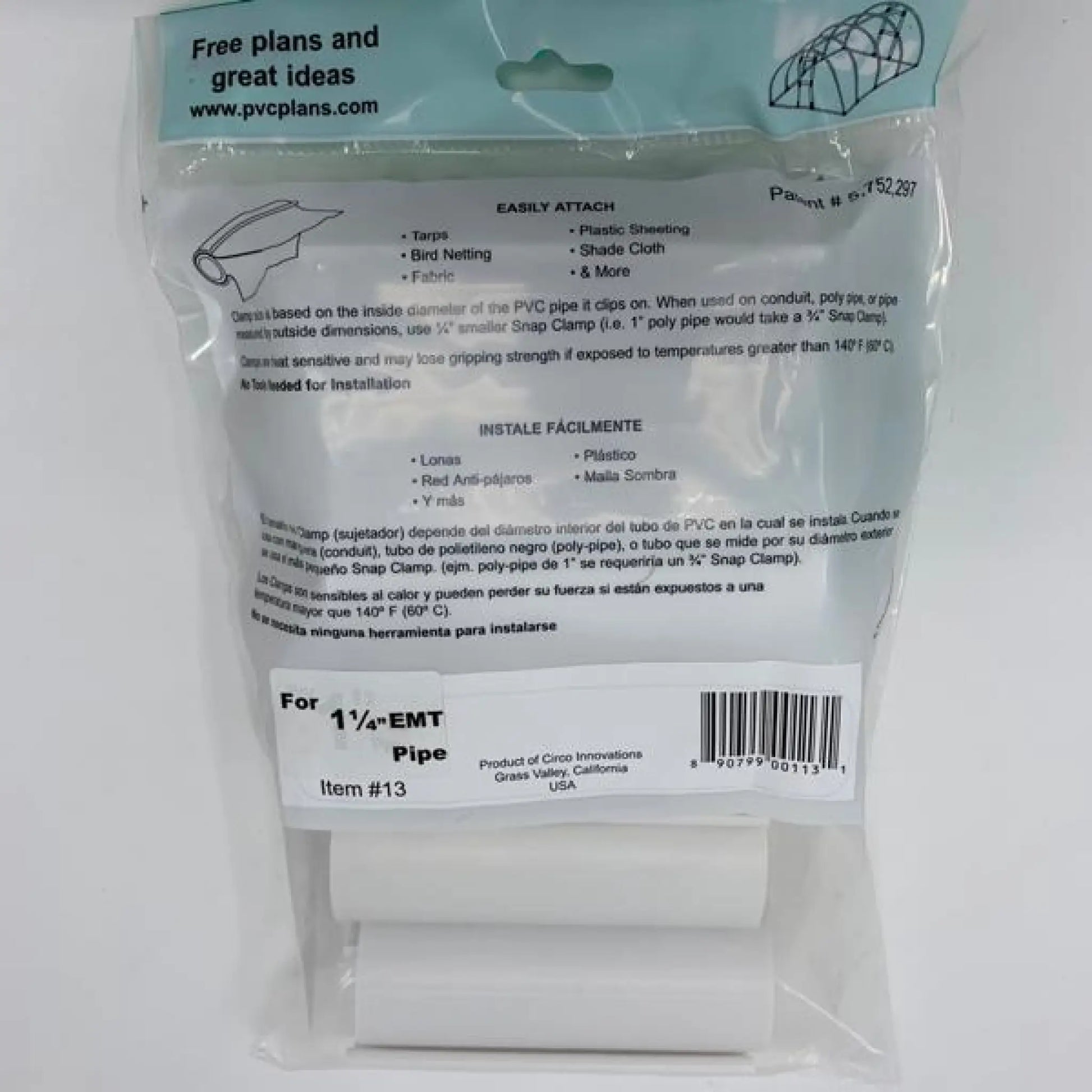 Snap Clamps for EMT Pipe - 1 1/4’’ / Heavy Duty / White