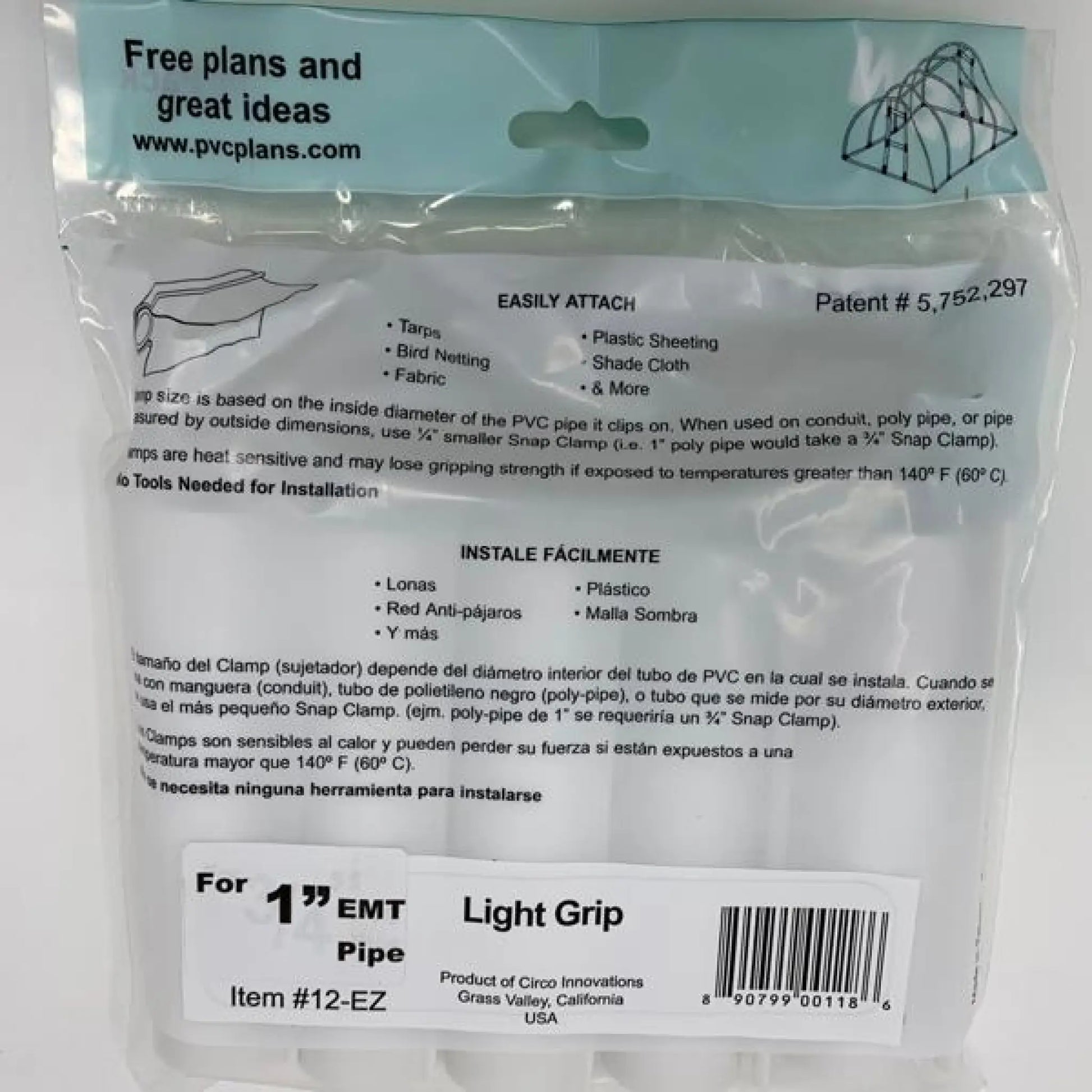 Snap Clamps for EMT Pipe - 1’’ / Easy Grip / White