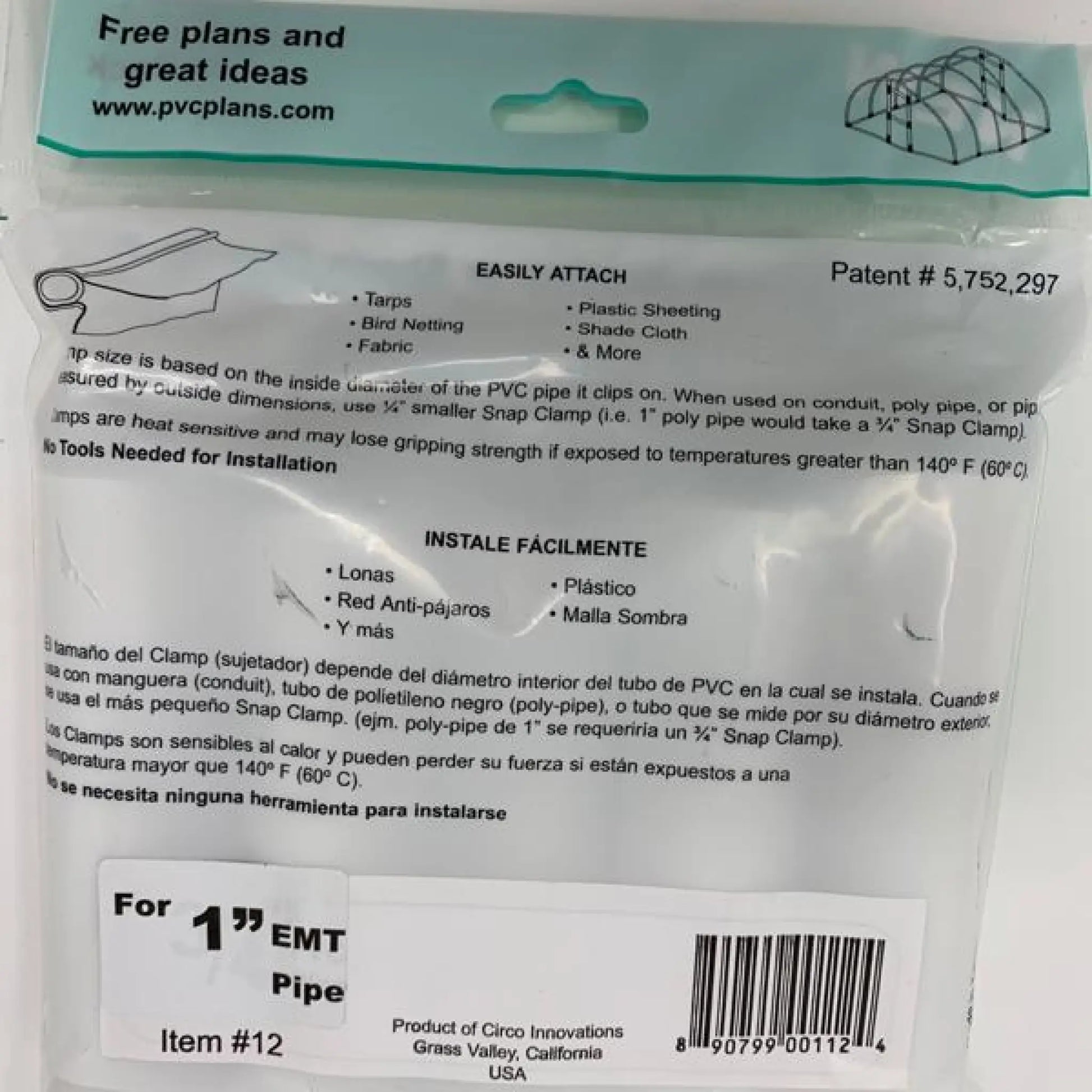 Snap Clamps for EMT Pipe - 1’’ / Heavy Duty / White
