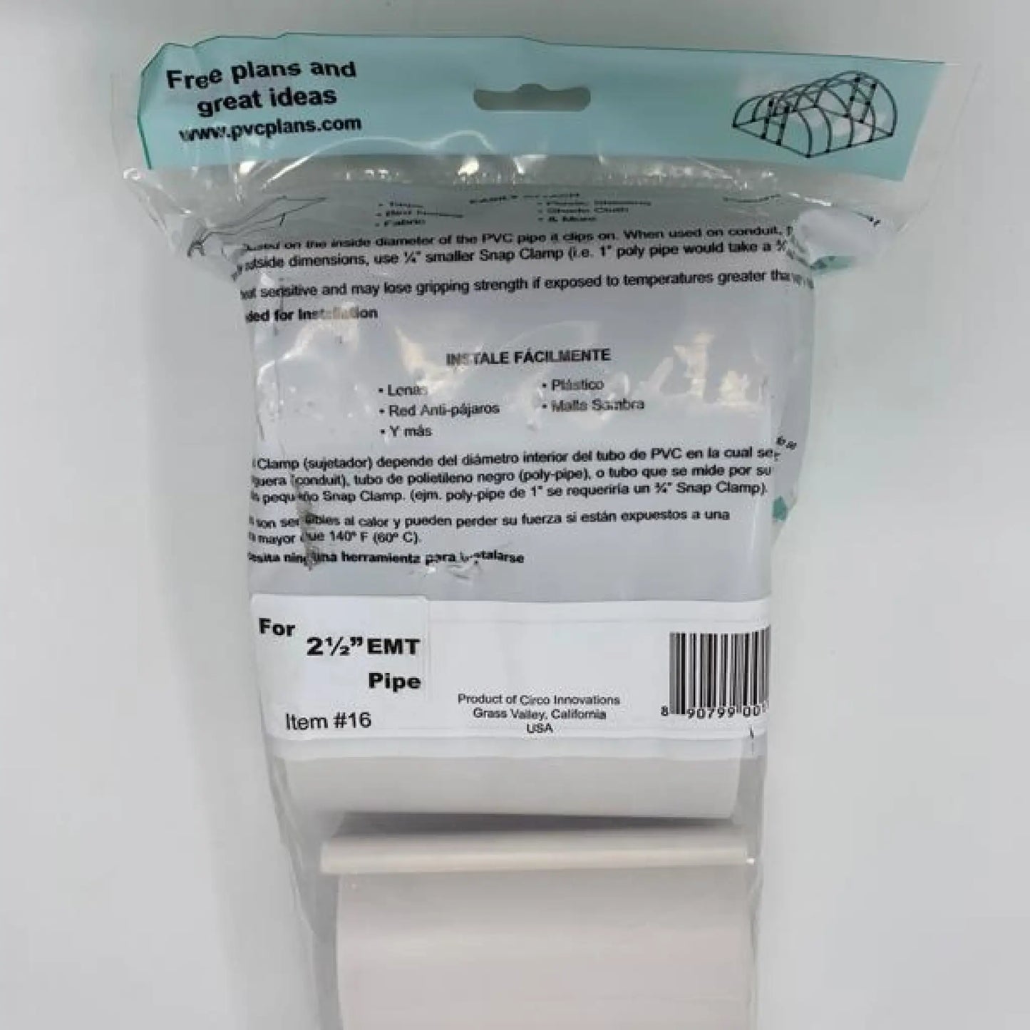 Snap Clamps for EMT Pipe - 2 1/2’’ / Heavy Duty / White