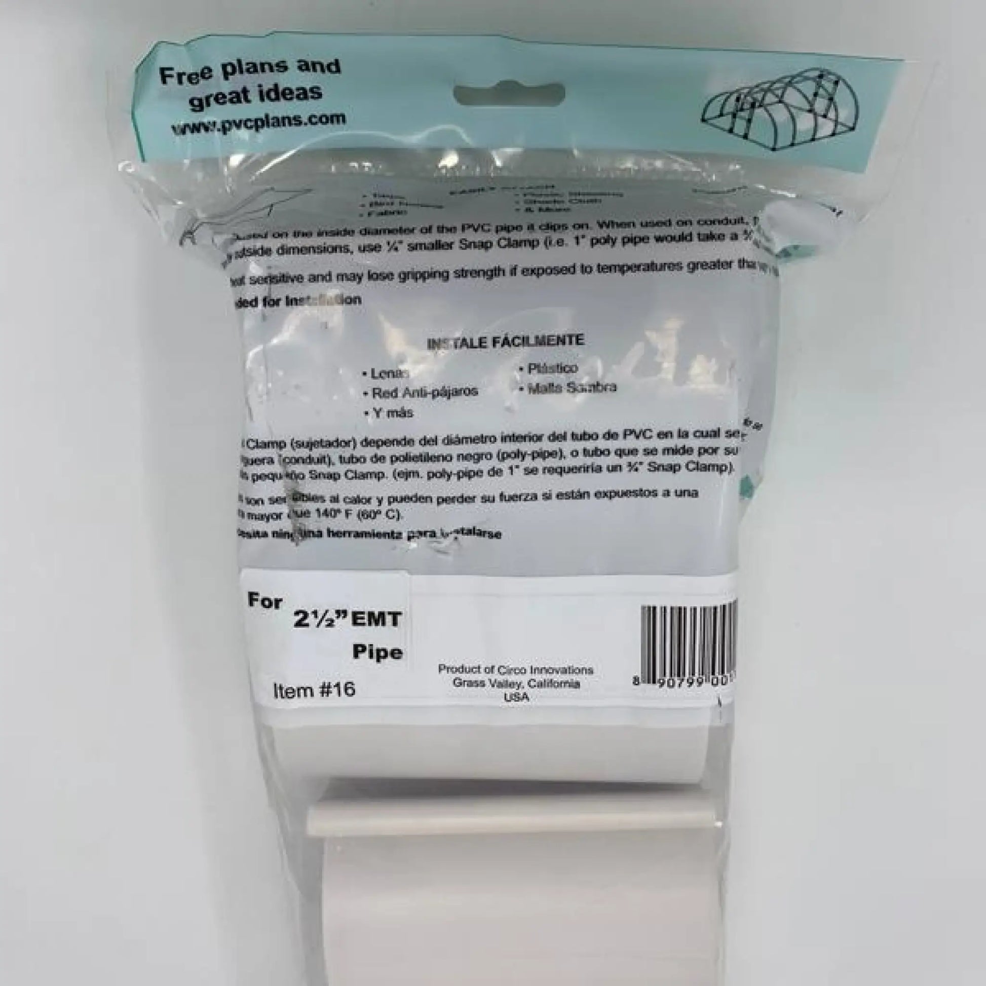 Snap Clamps for EMT Pipe - 2 1/2’’ / Heavy Duty / White
