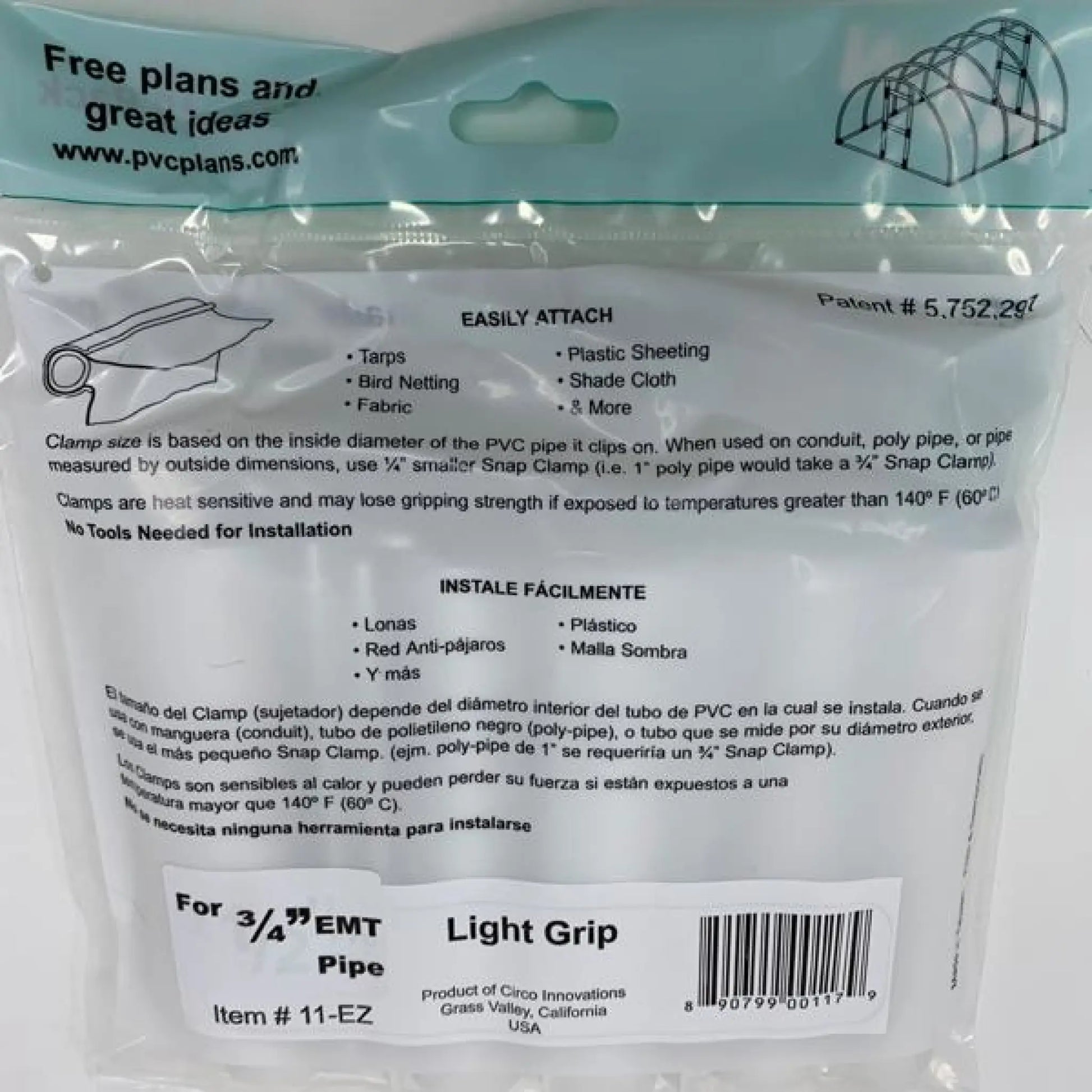 Snap Clamps for EMT Pipe - 3/4’’ / Easy Grip / White