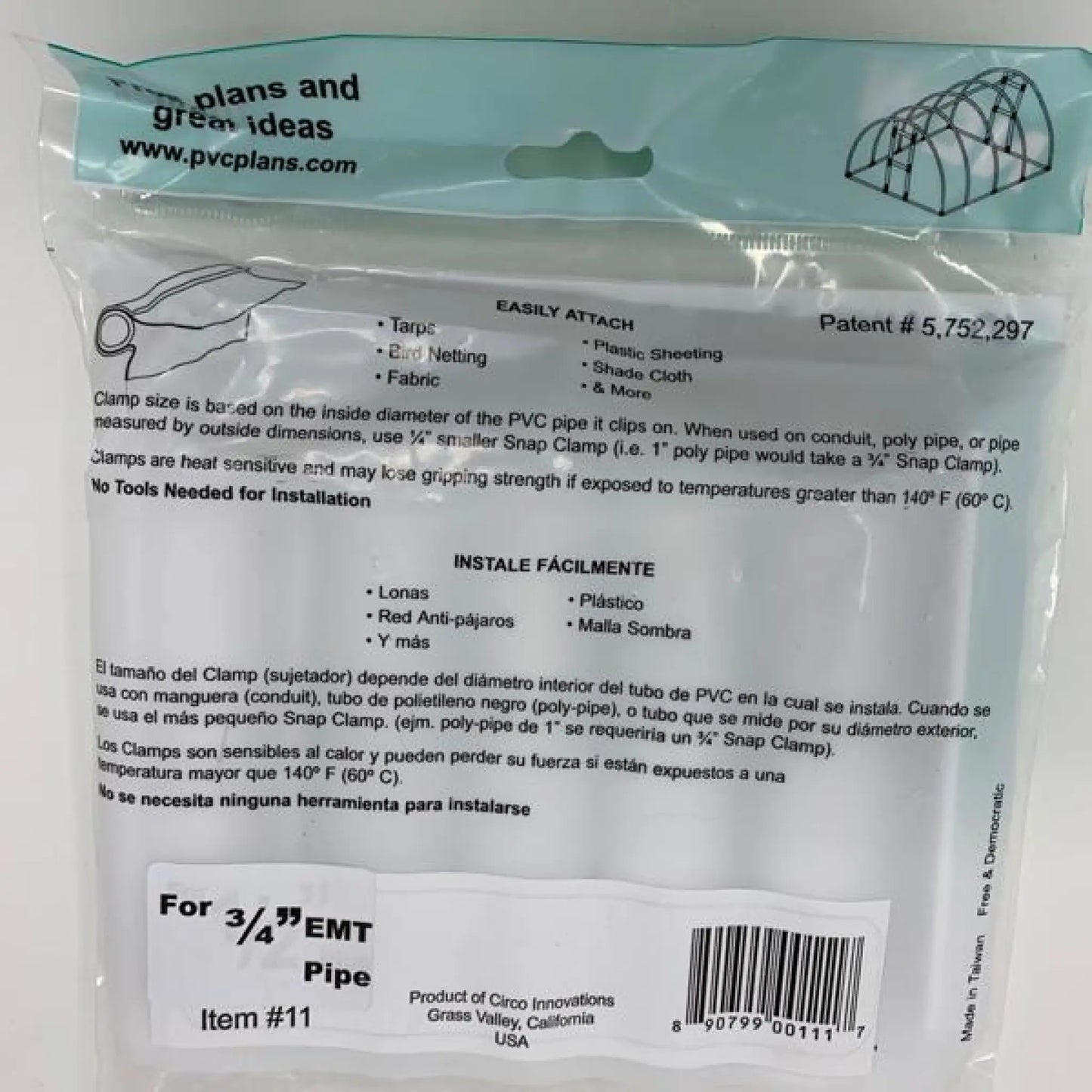 Snap Clamps for EMT Pipe - 3/4’’ / Heavy Duty / White