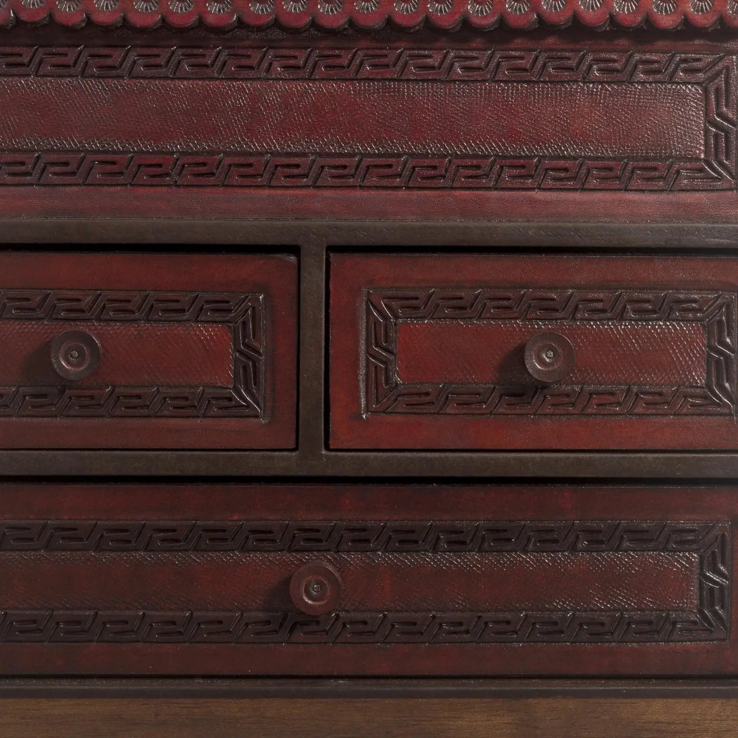 God of Staffs - wood and leather jewelry chest - Art