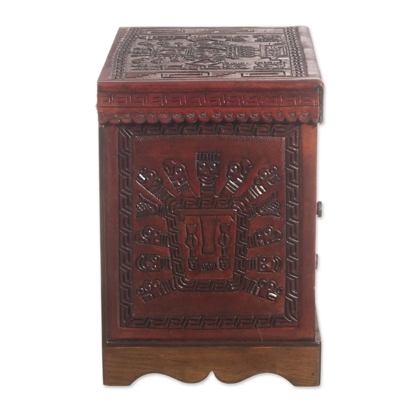 God of Staffs - wood and leather jewelry chest - Art