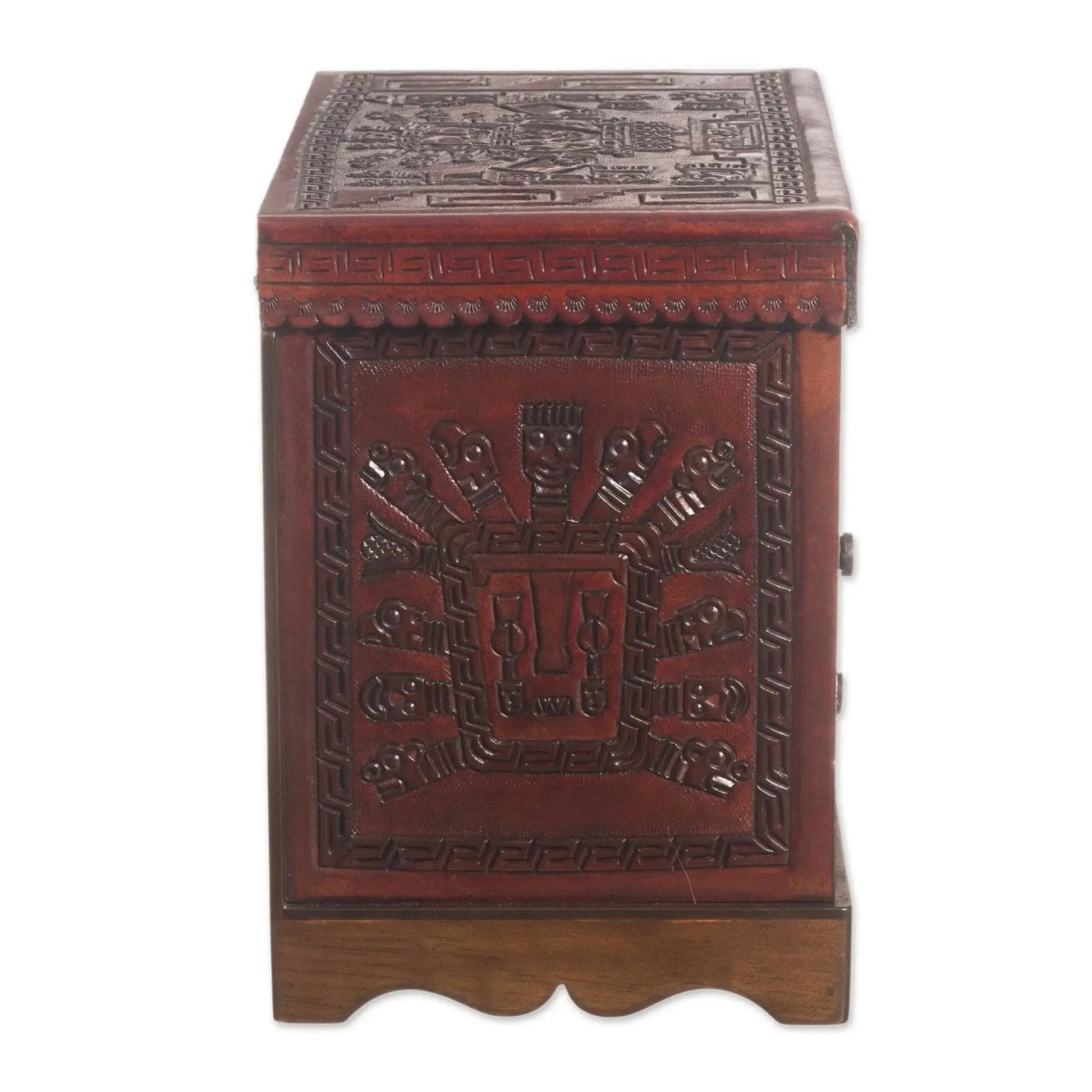God of Staffs - wood and leather jewelry chest - Art