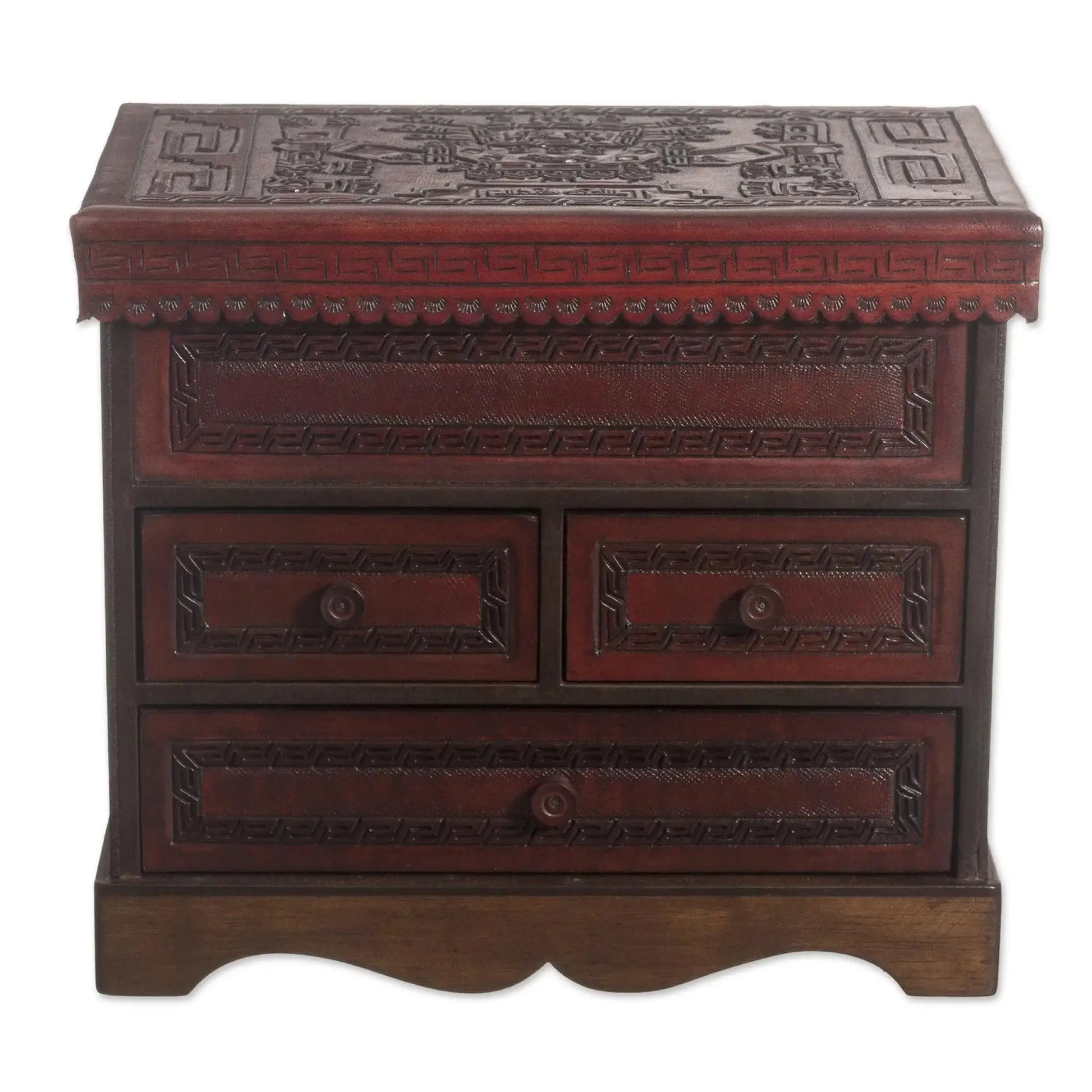 God of Staffs - wood and leather jewelry chest - Art