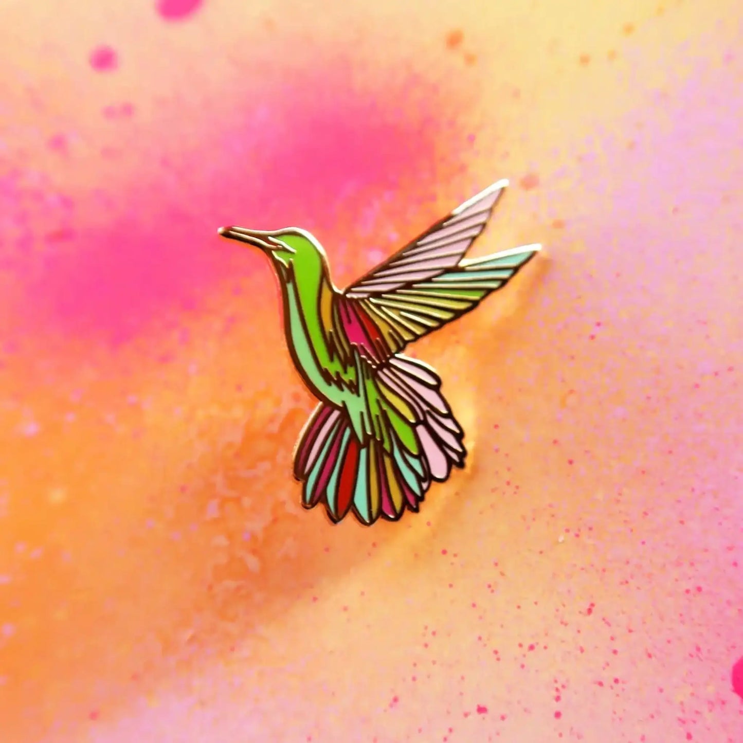 Sunshine Hummingbird enamel pin - Button