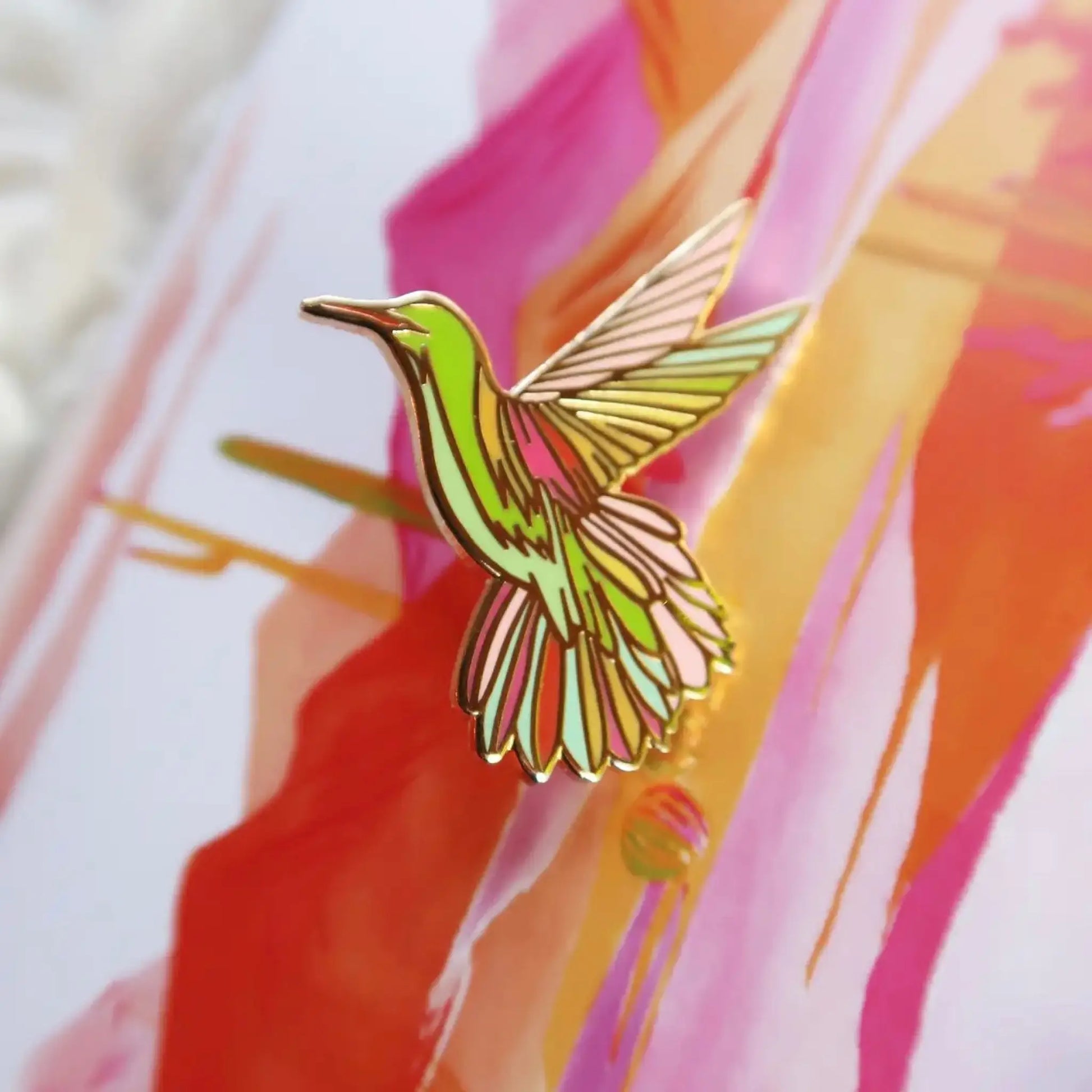 Sunshine Hummingbird enamel pin - Button