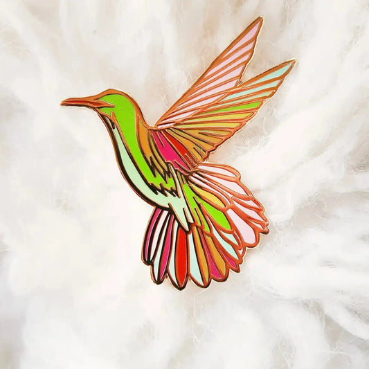 Sunshine Hummingbird enamel pin - Button