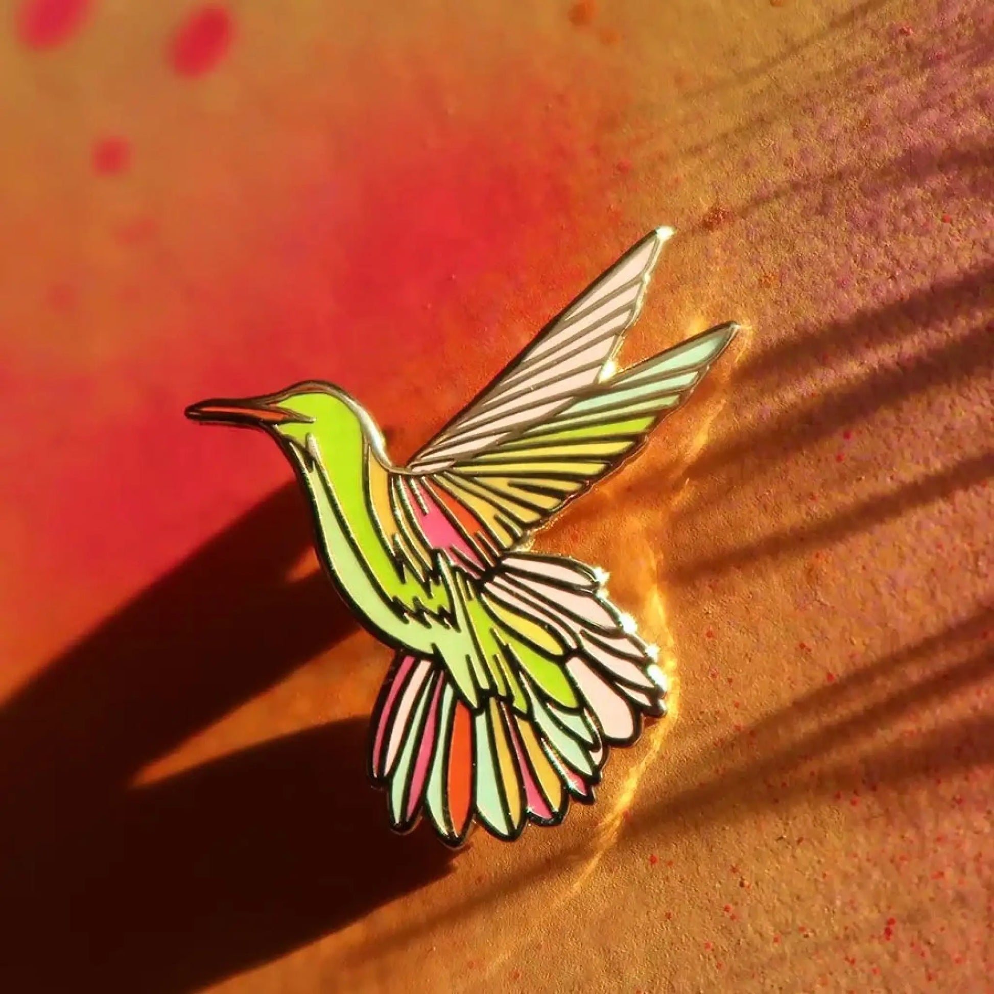 Sunshine Hummingbird enamel pin - Button