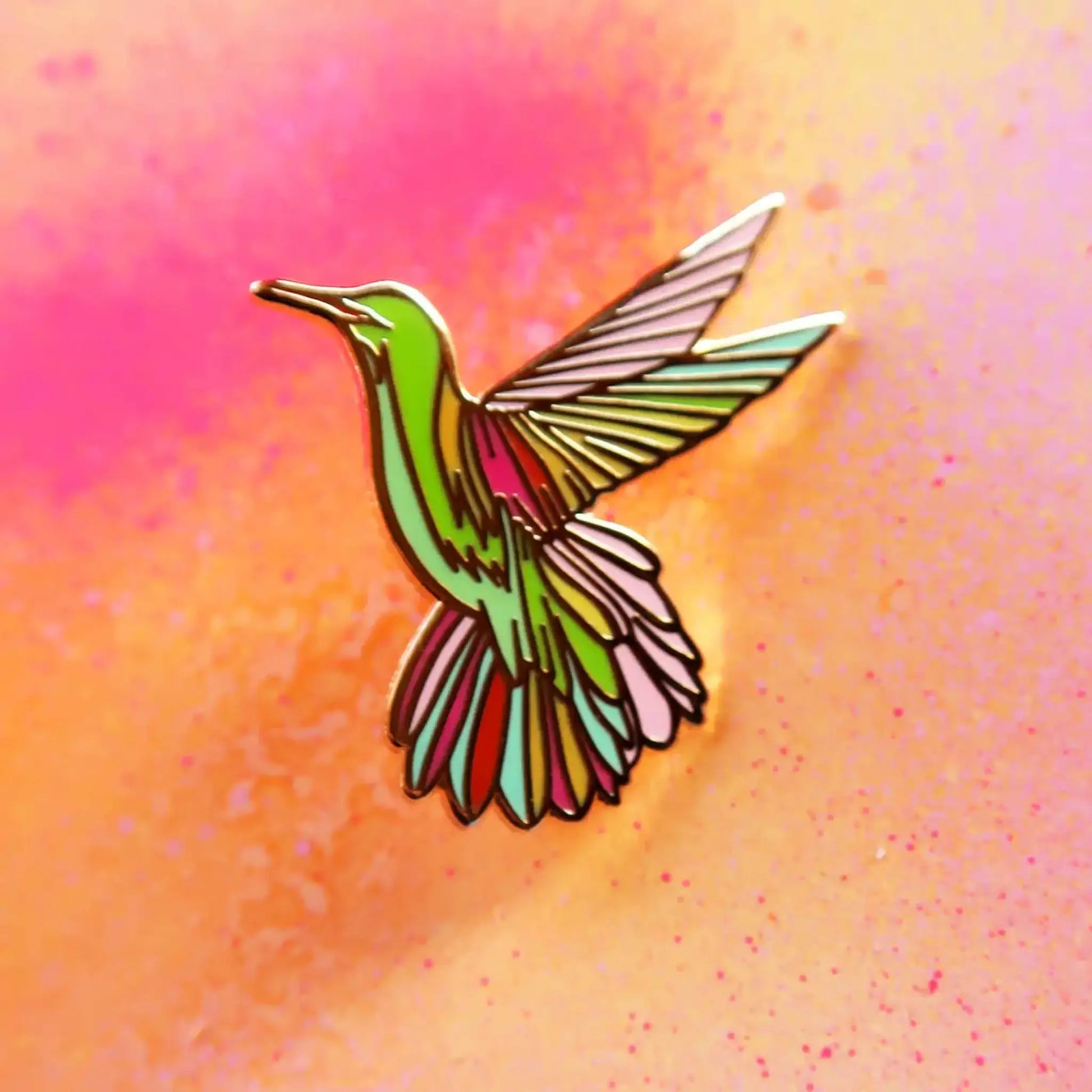 Sunshine Hummingbird enamel pin - Button