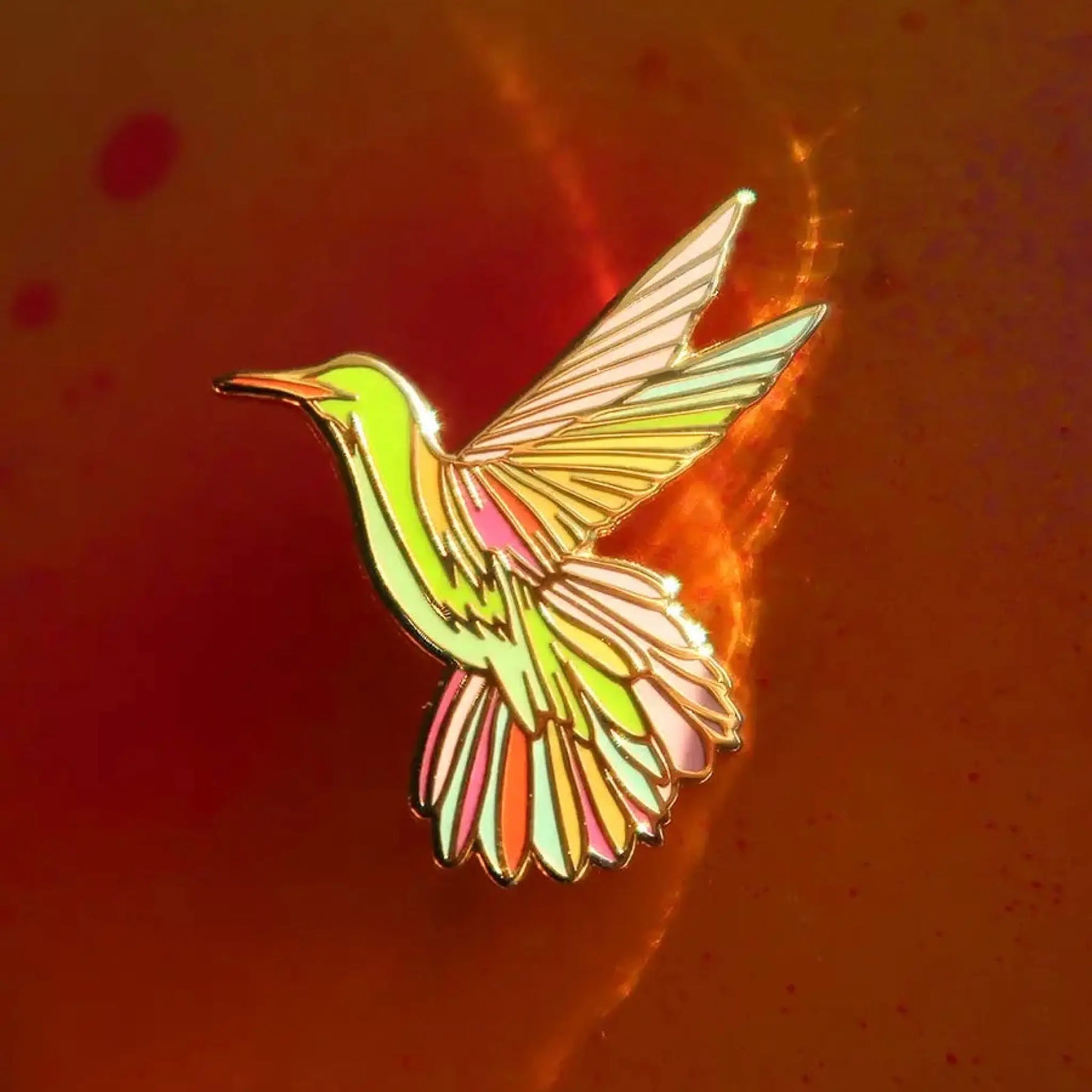 Sunshine Hummingbird enamel pin - Button