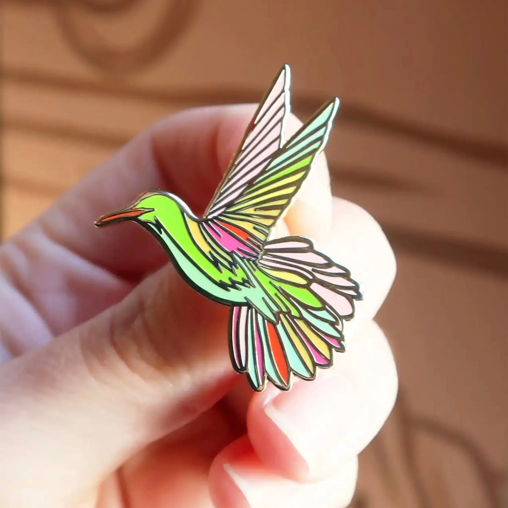 Sunshine Hummingbird enamel pin - Button